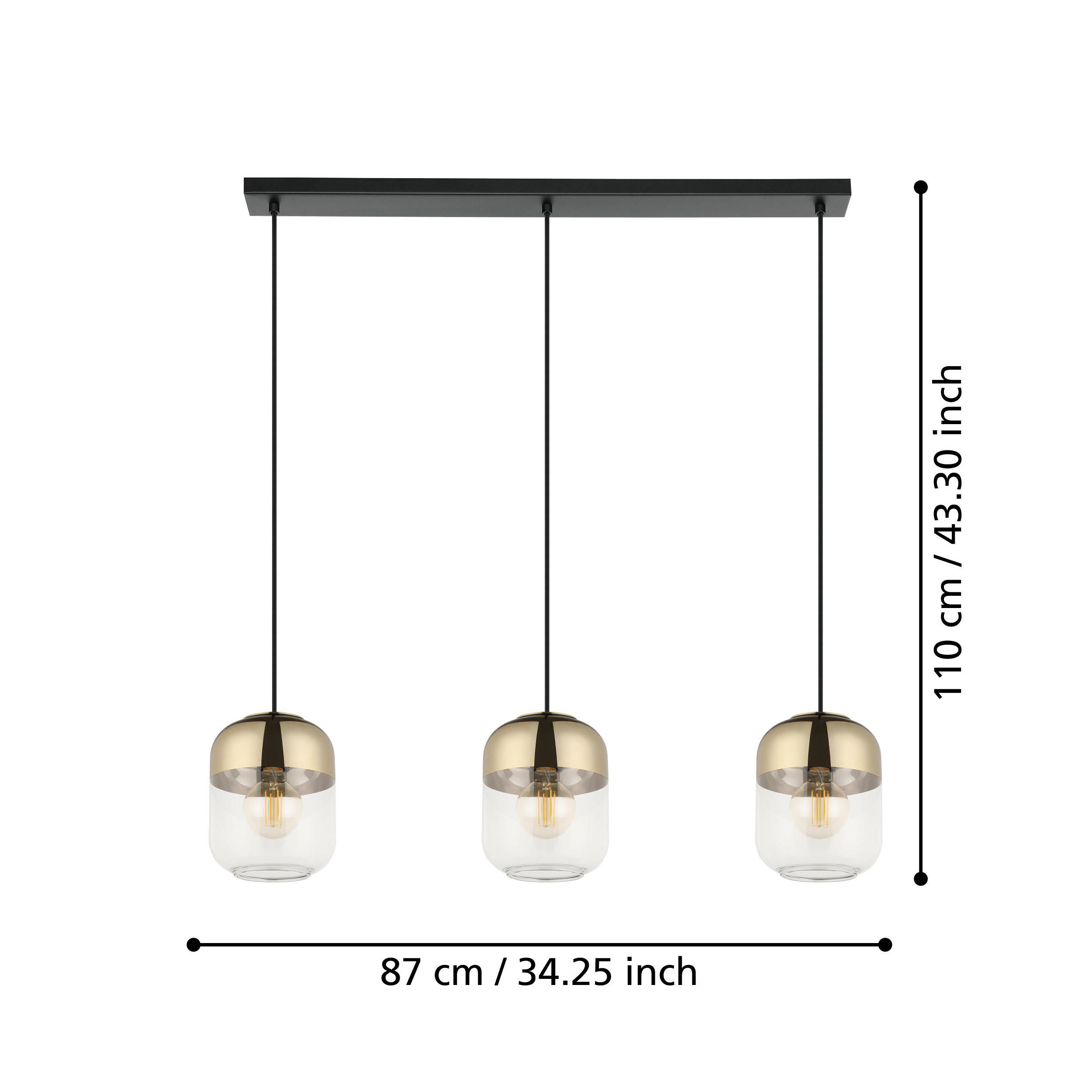 Suspension verre trspt MARYVILLA E27 3X40W