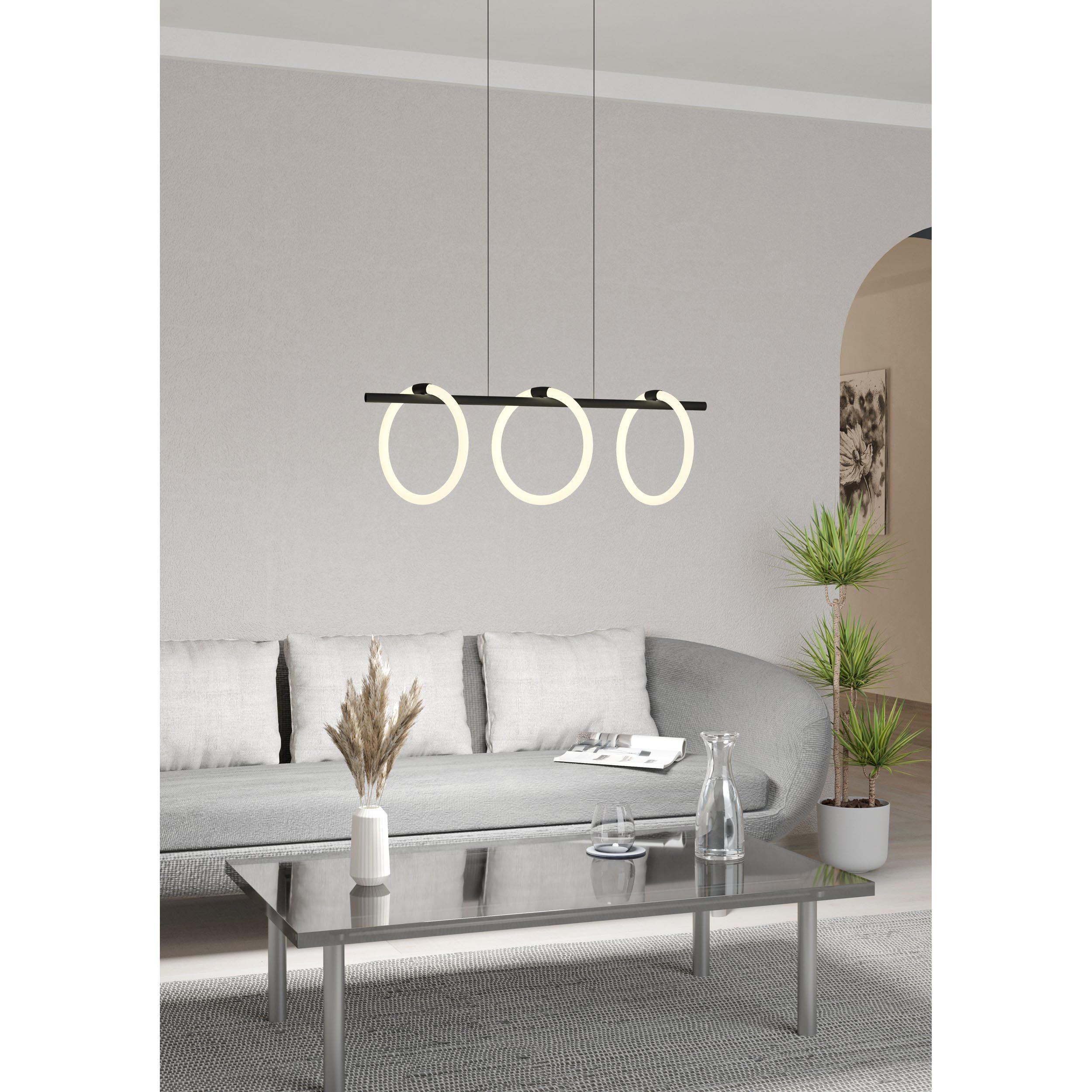 Suspension métal noir CARANACOA LED INT 3X9W