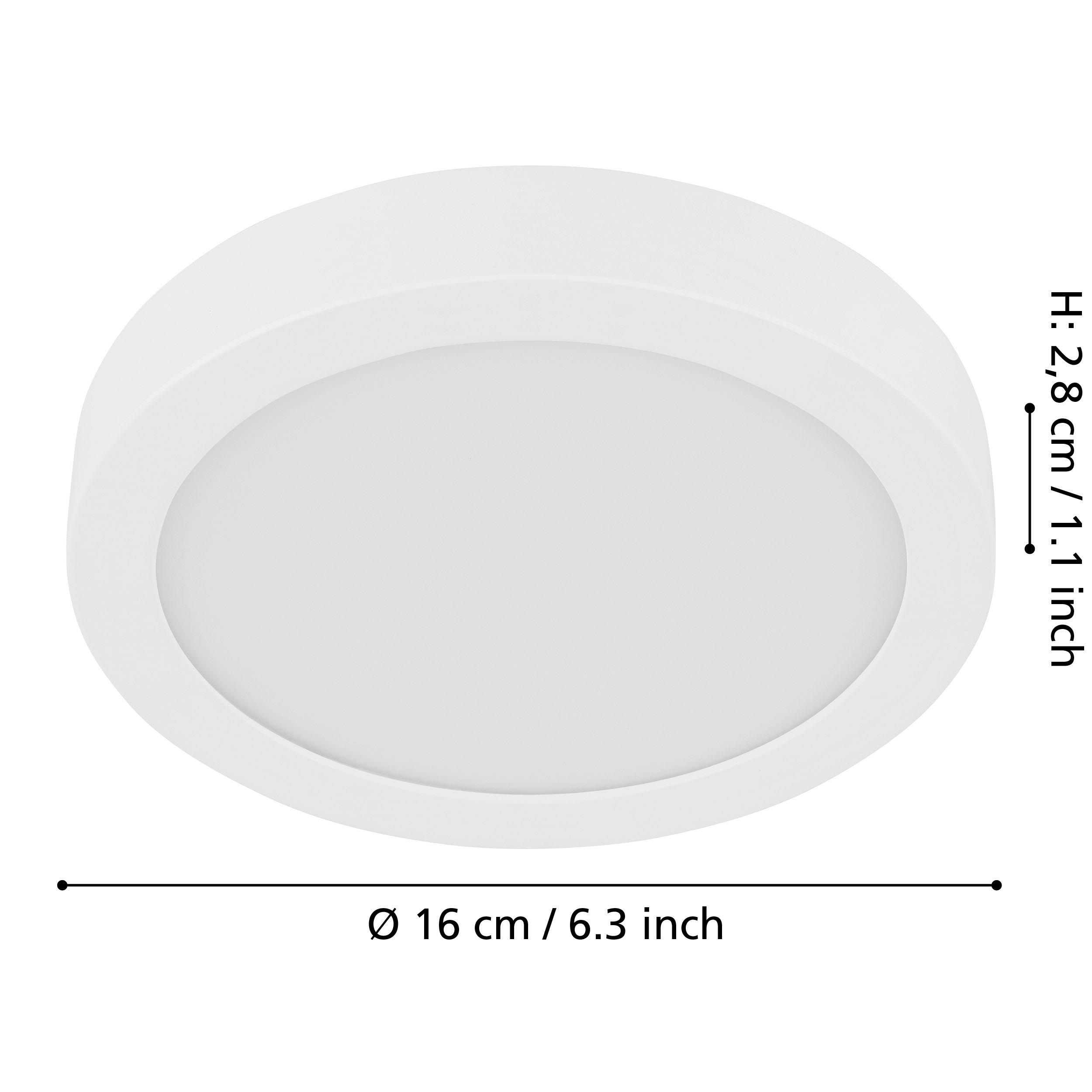 Plafonnier plastique blanc FUEVA 5 D16CM 1 LED INT 1X11W