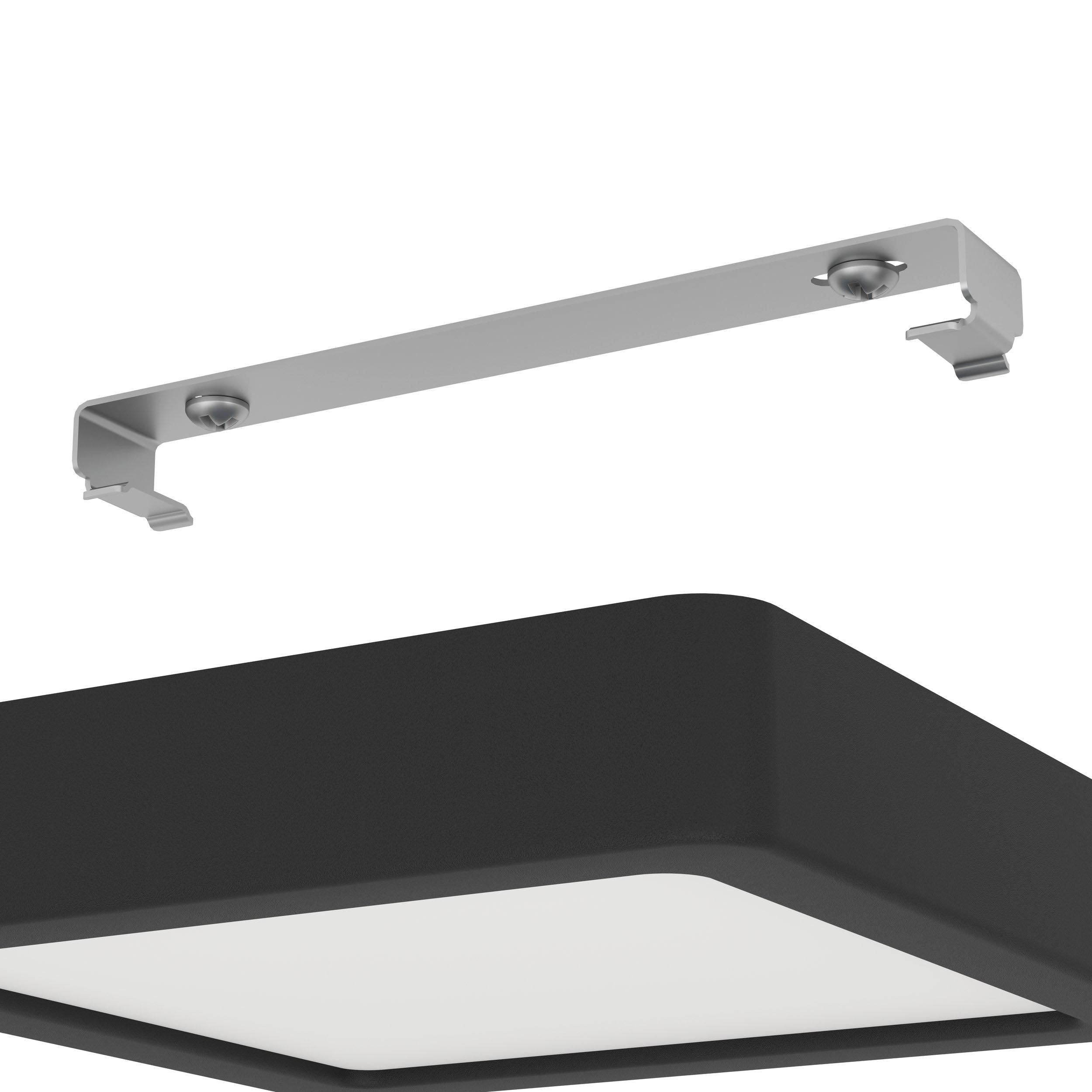 Plafonnier plastique noir FUEVA 5 16X16CM carré 2 LED INT 1X11W