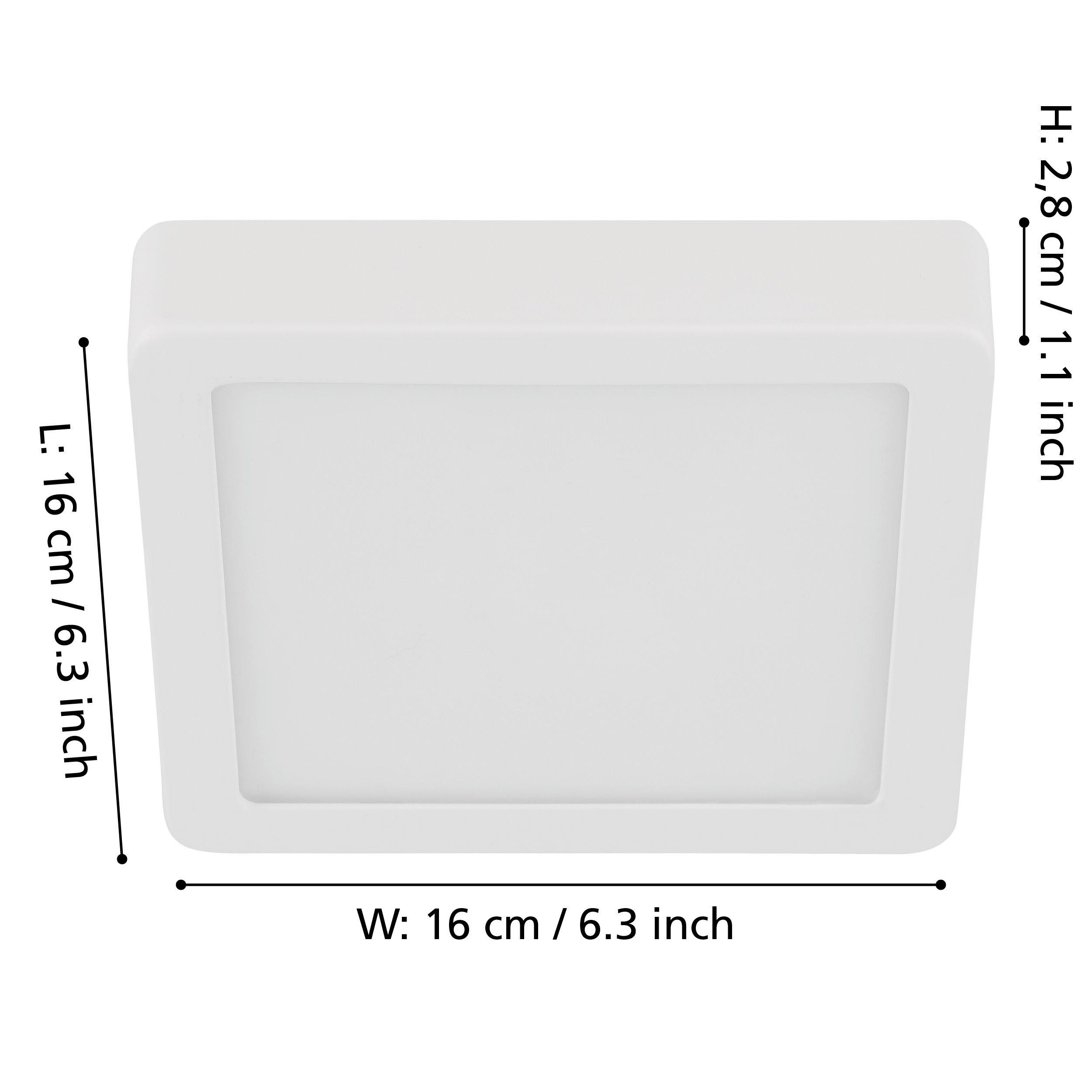 Plafonnier plastique blanc FUEVA 5 16X16CM LED INT 1X11W