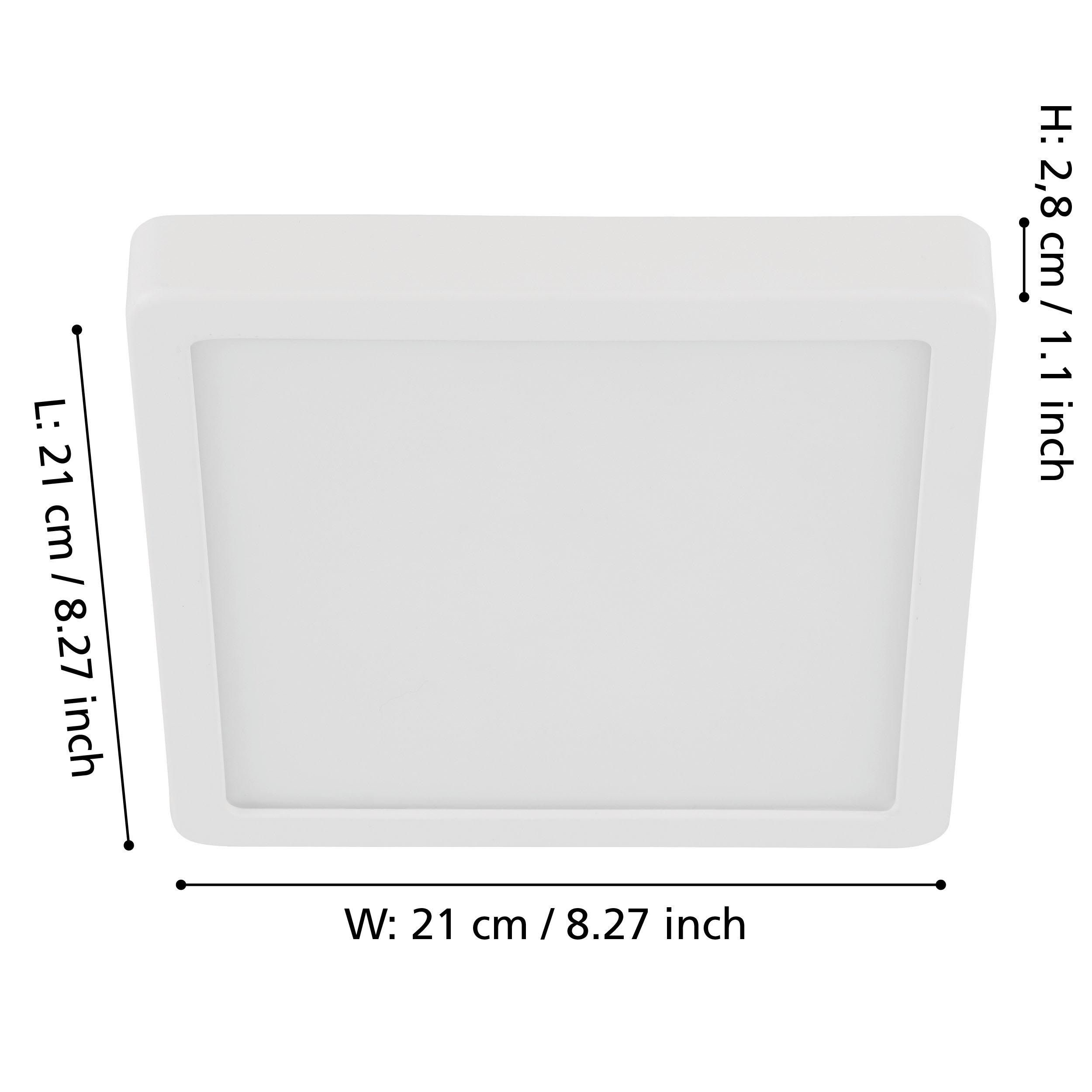 Plafonnier plastique blanc FUEVA 5 21X21CM LED INT 10X17W