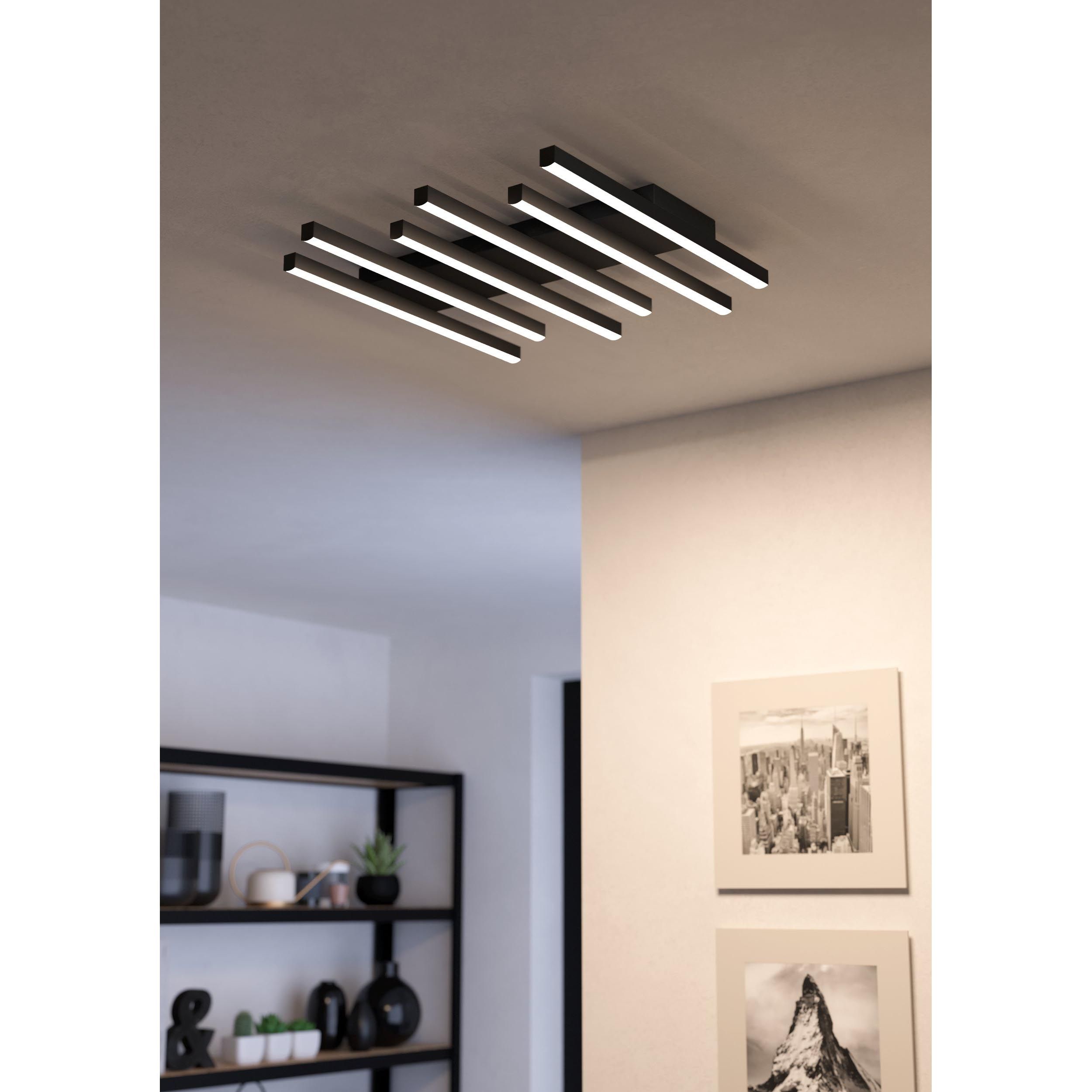 Plafonnier métal noir PADULARI LED INT 8X25,6W