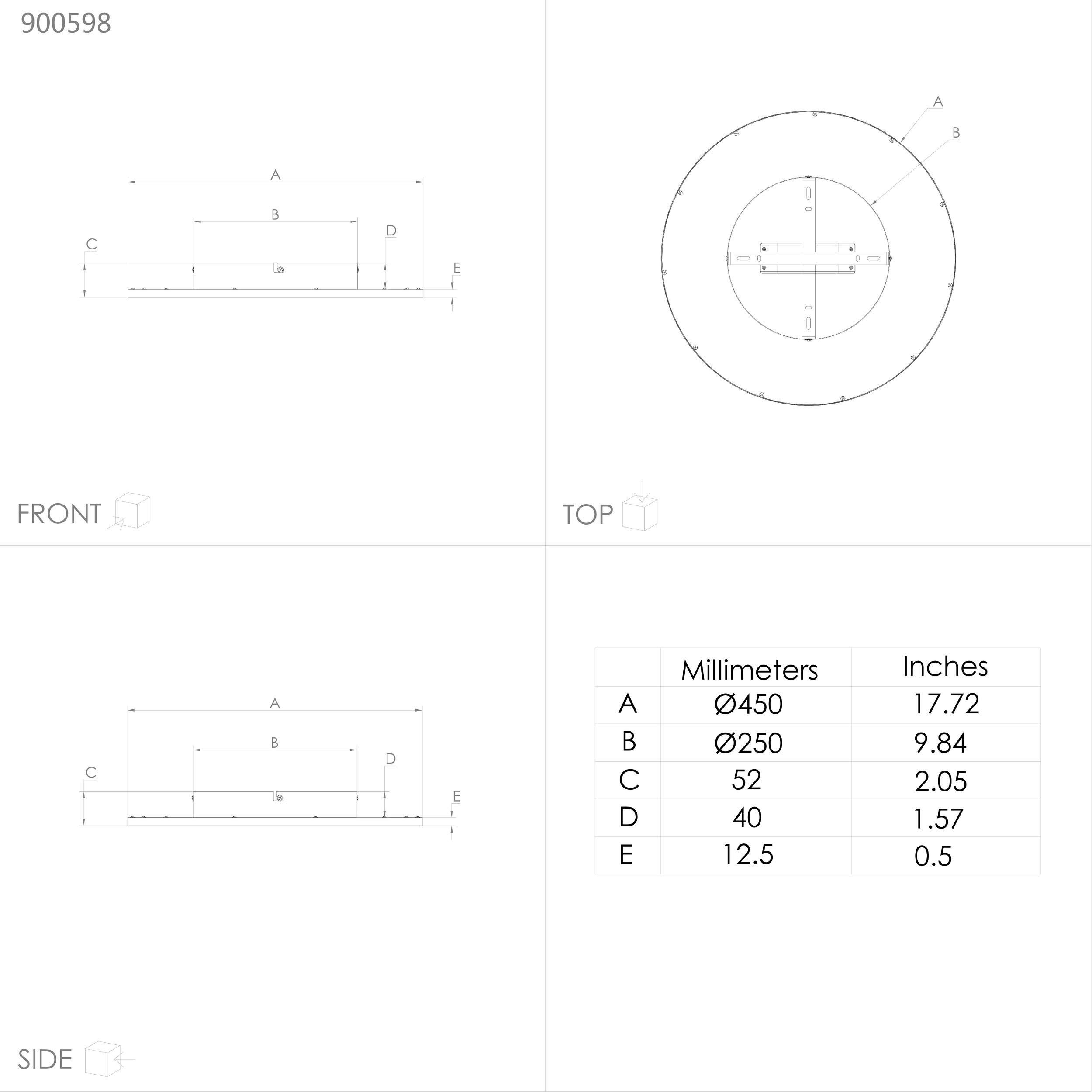 Plafonnier plastique blanc LANCIANO 1 LED INT 12X24W