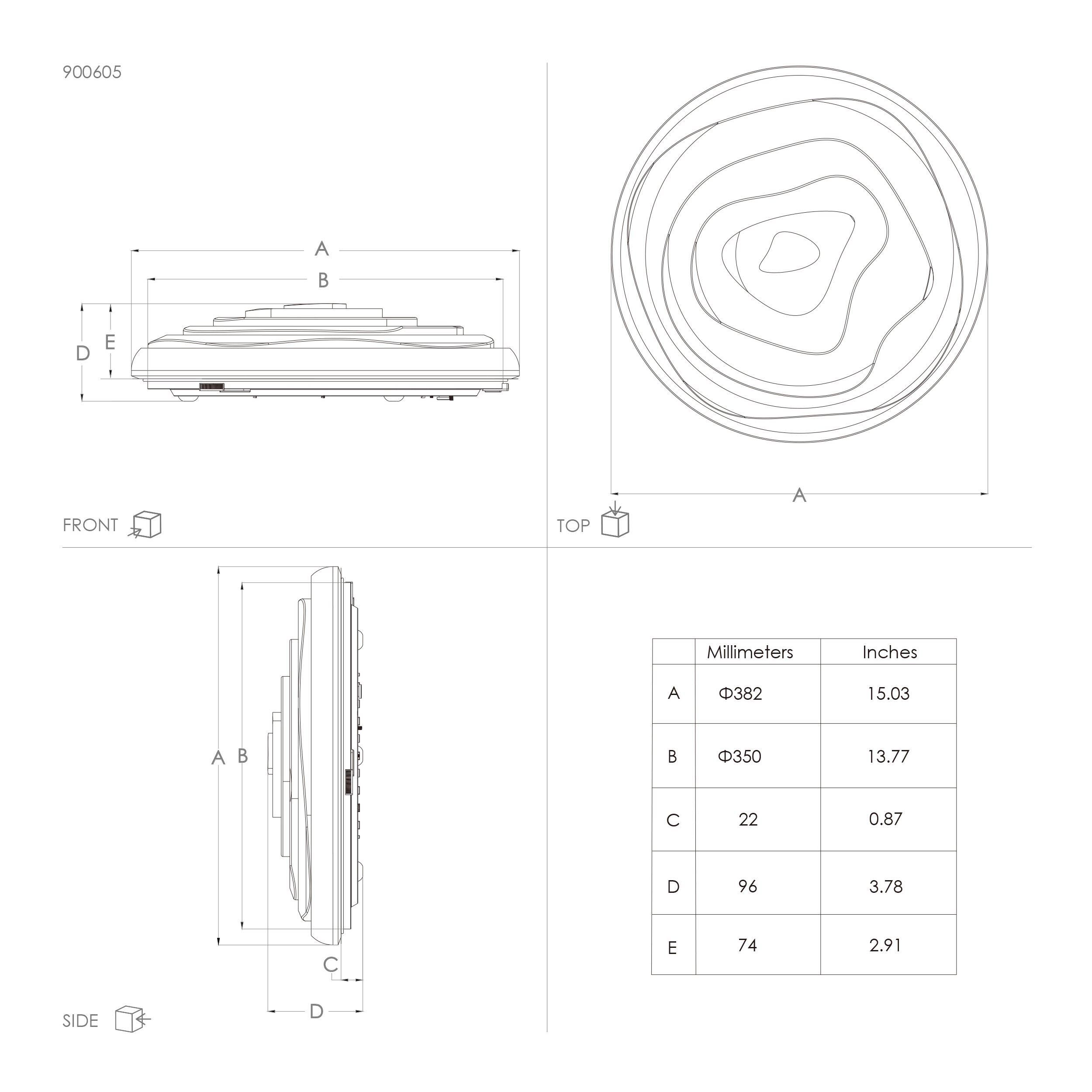 Plafonnier plastique blanc BATTISTONA LED INT 4X2,9W