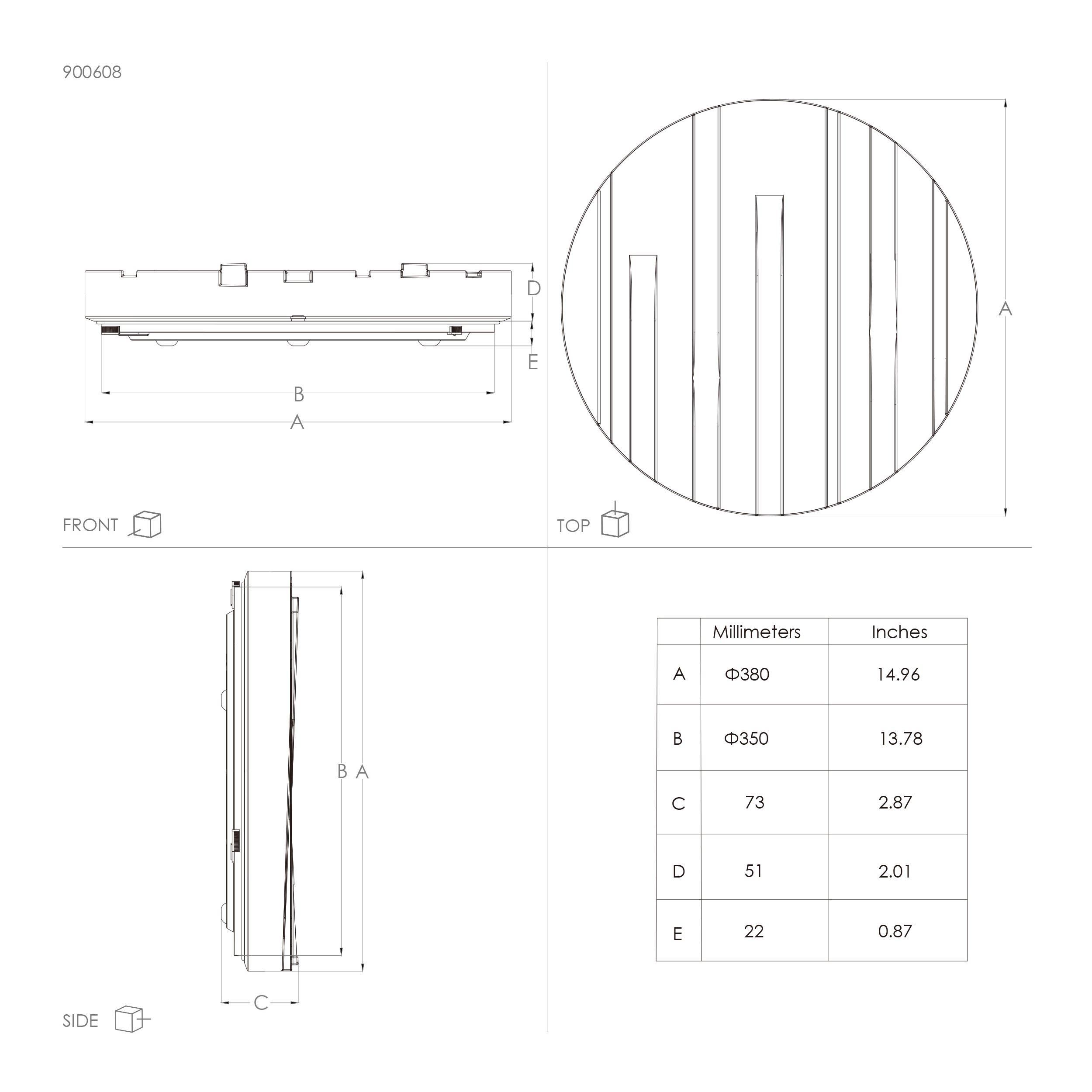 Plafonnier en plastique blanc FERENTINO LED INT 19,5W