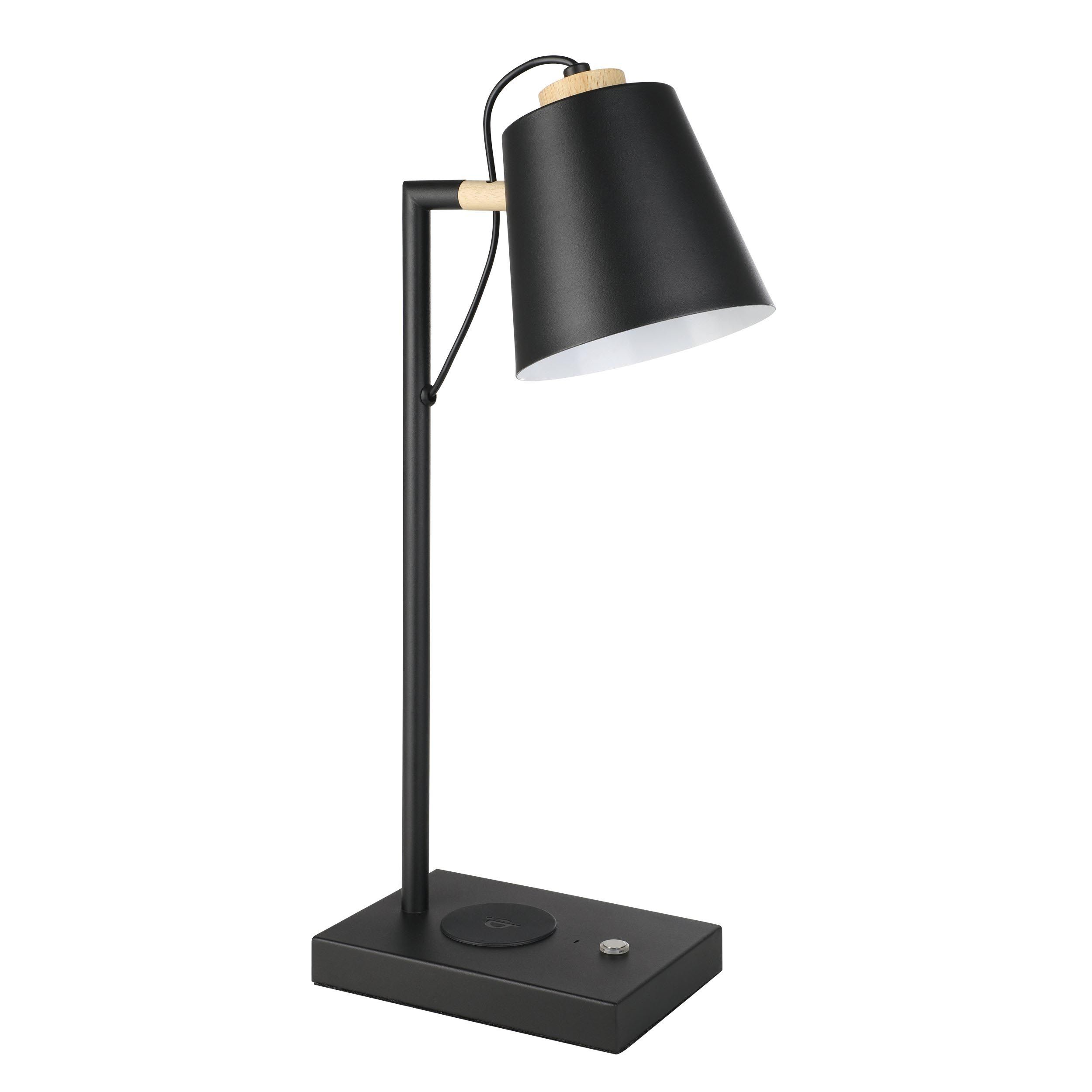 Lampe de bureau métal noir LACEY-QI LED INT 2X5,5W