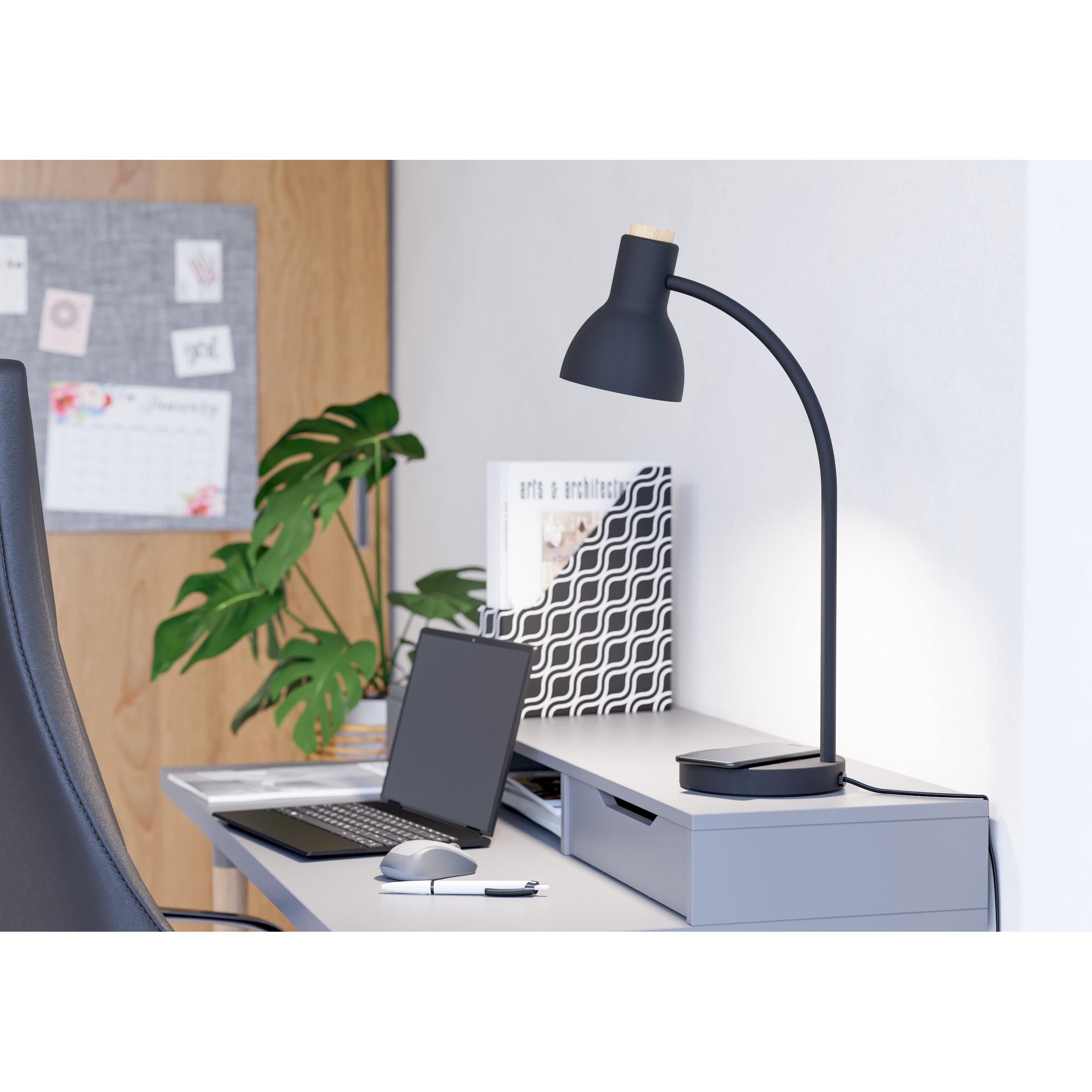 Lampe de bureau métal noir VERADAL-QI LED INT 4X5,5W