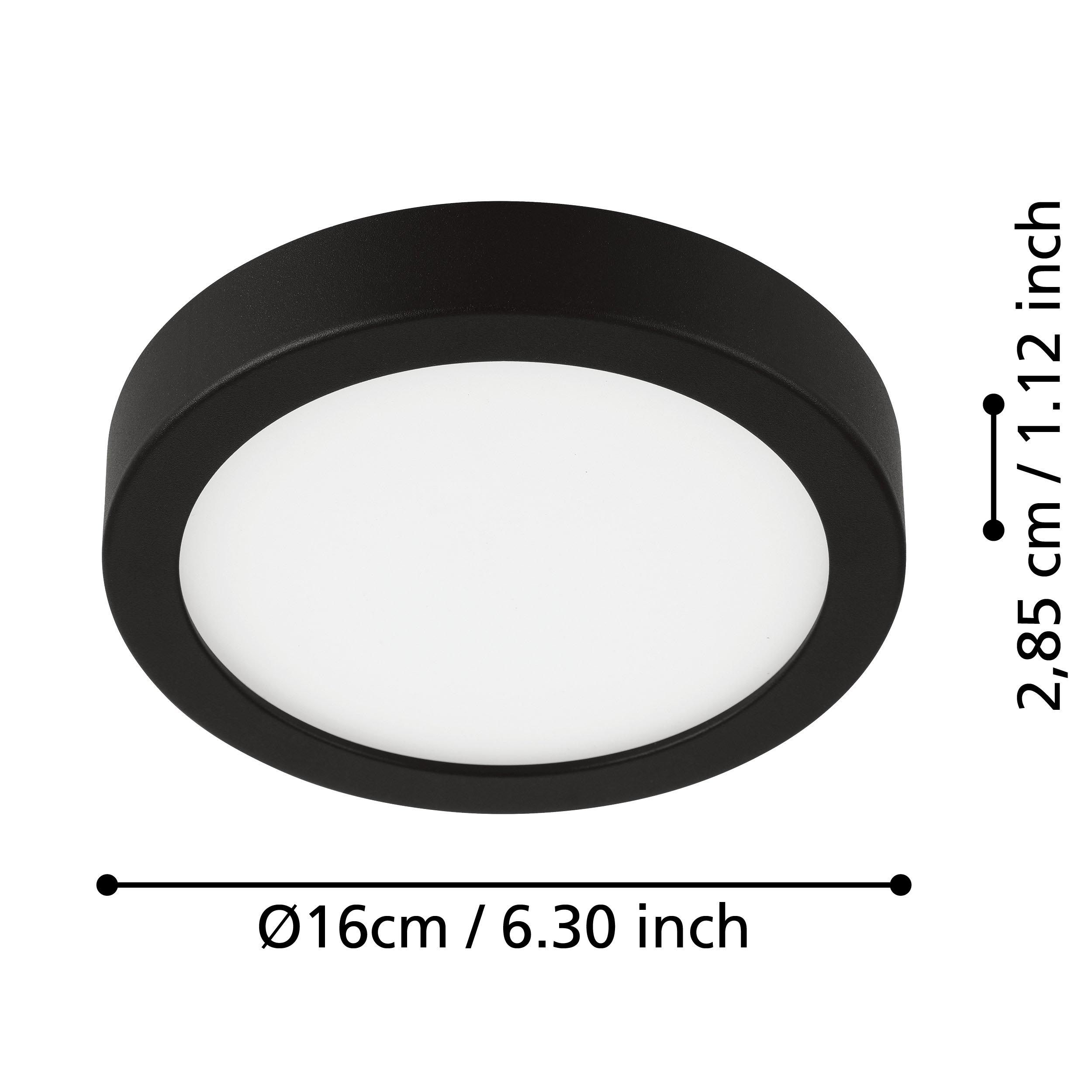 Plafonnier plastique noir FUEVA 5 D16CM LED INT 1X11W