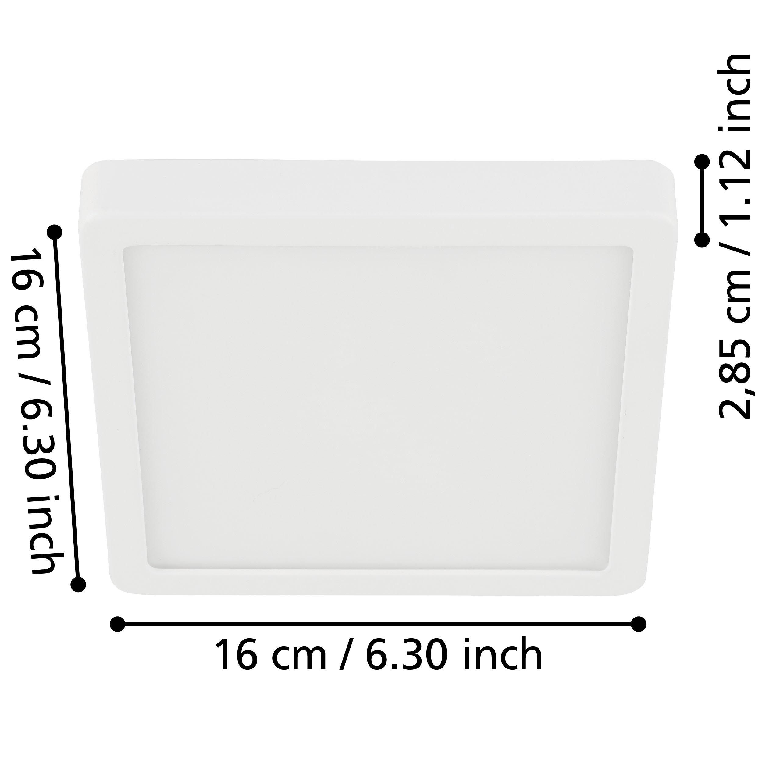 Plafonnier plastique blanc FUEVA 5 16X16CM carré LED INT 1X11W