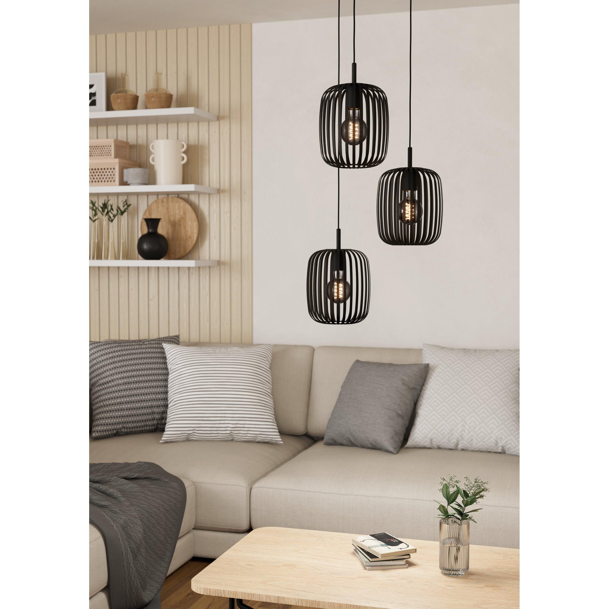 Suspension métal noir ROMAZZINA E27 3X40W