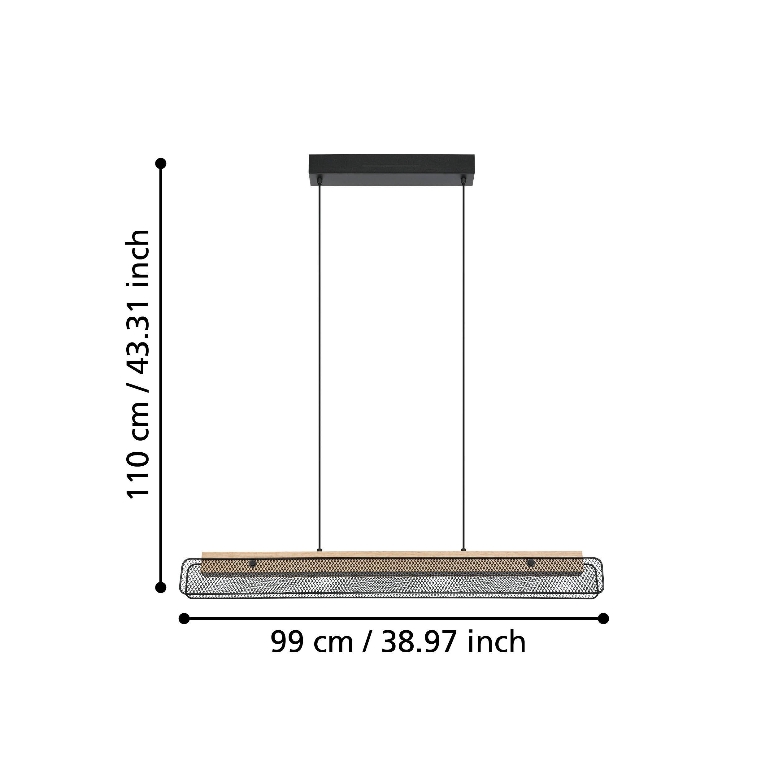 Suspension en bois marron KOKOMO-Z LED INT 34W