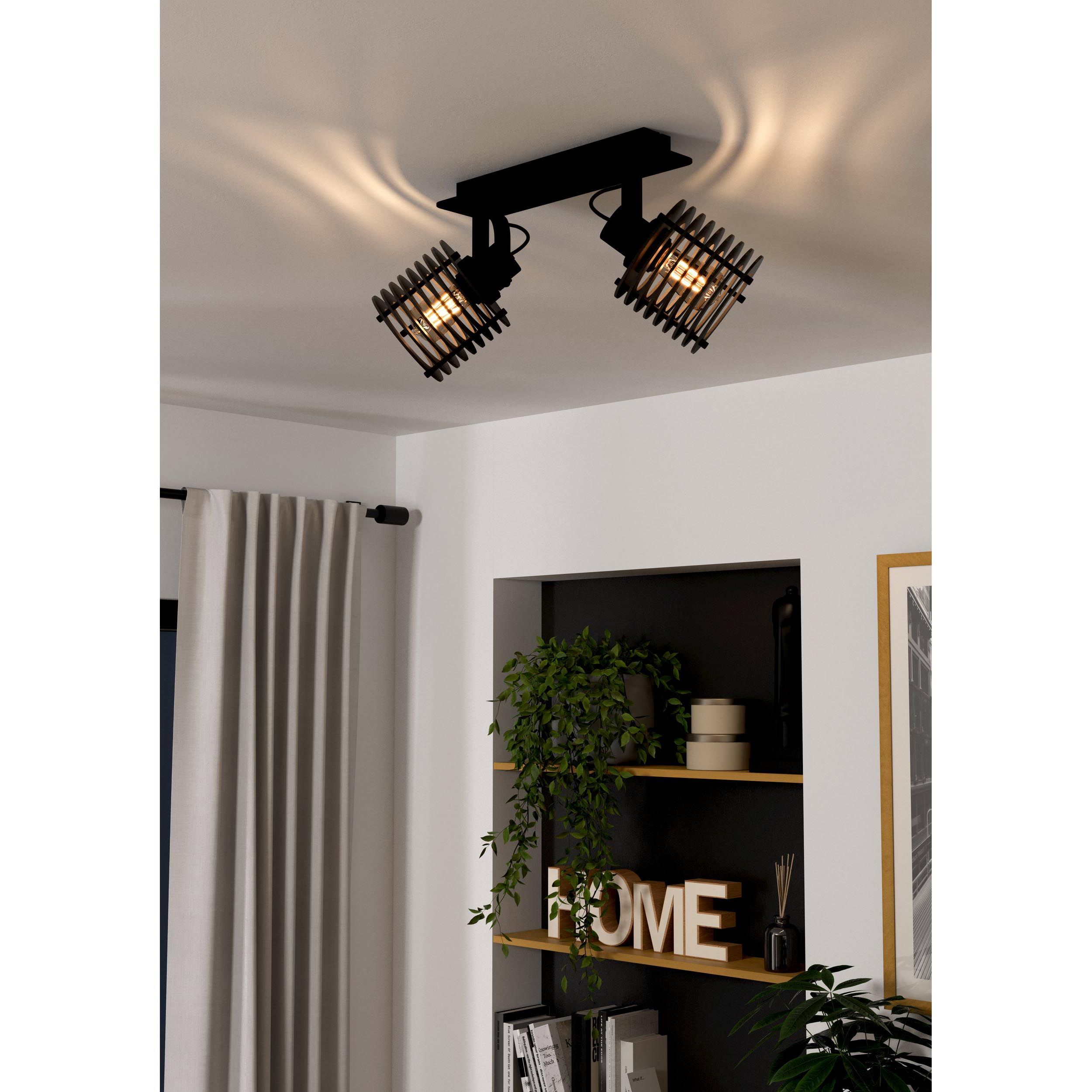 Spot de plafond (réglette/plaf bois noir SEGOVIA E27 2X40W