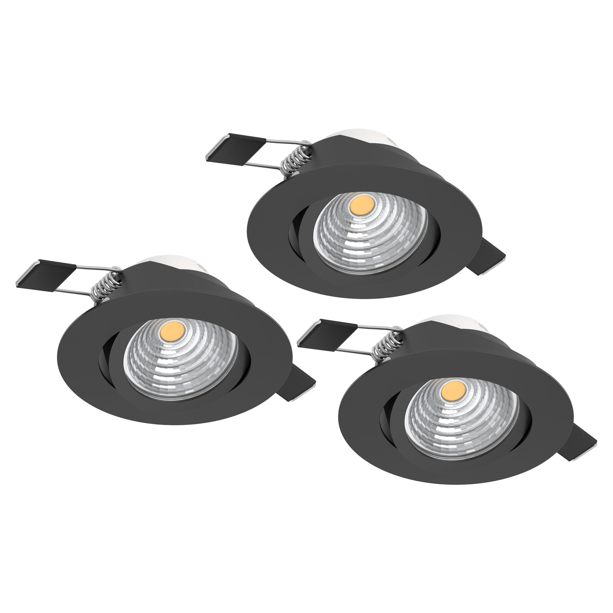 Spot à encastrer métal noir SALICETO LED INT 3X6W