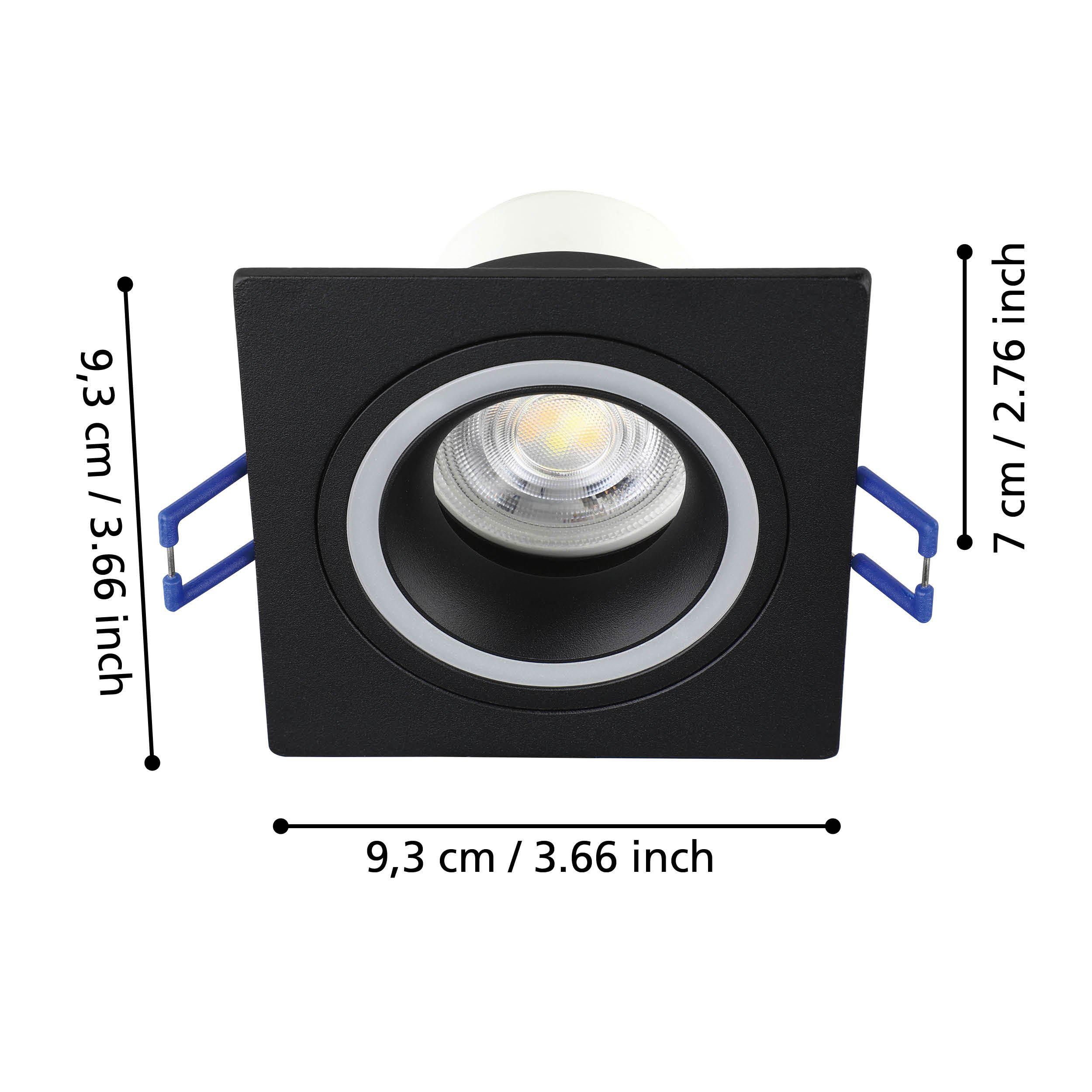 Spot à encastrer métal noir CAROSSO-Z Carré LED INT 1X4,7W