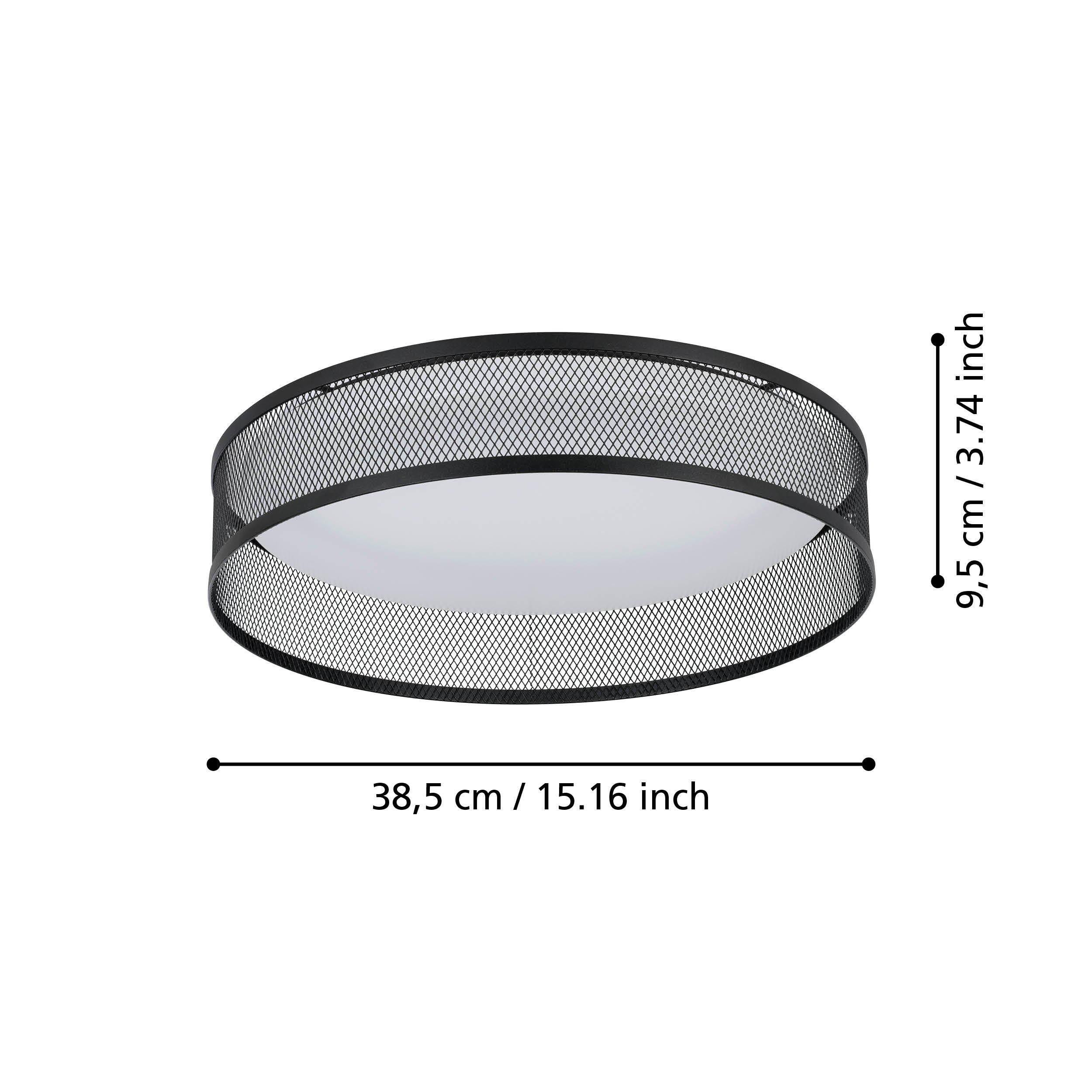 Plafonnier métal noir LUPPINERIA LED INT 2X20W