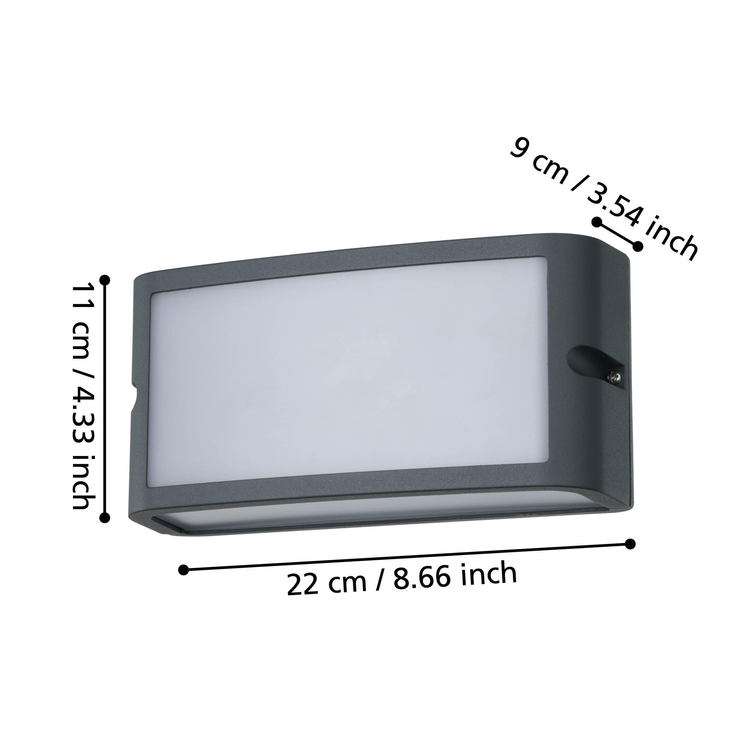 Applique extérieure métal anthracite CAMARDA LED INT 1X10,5W