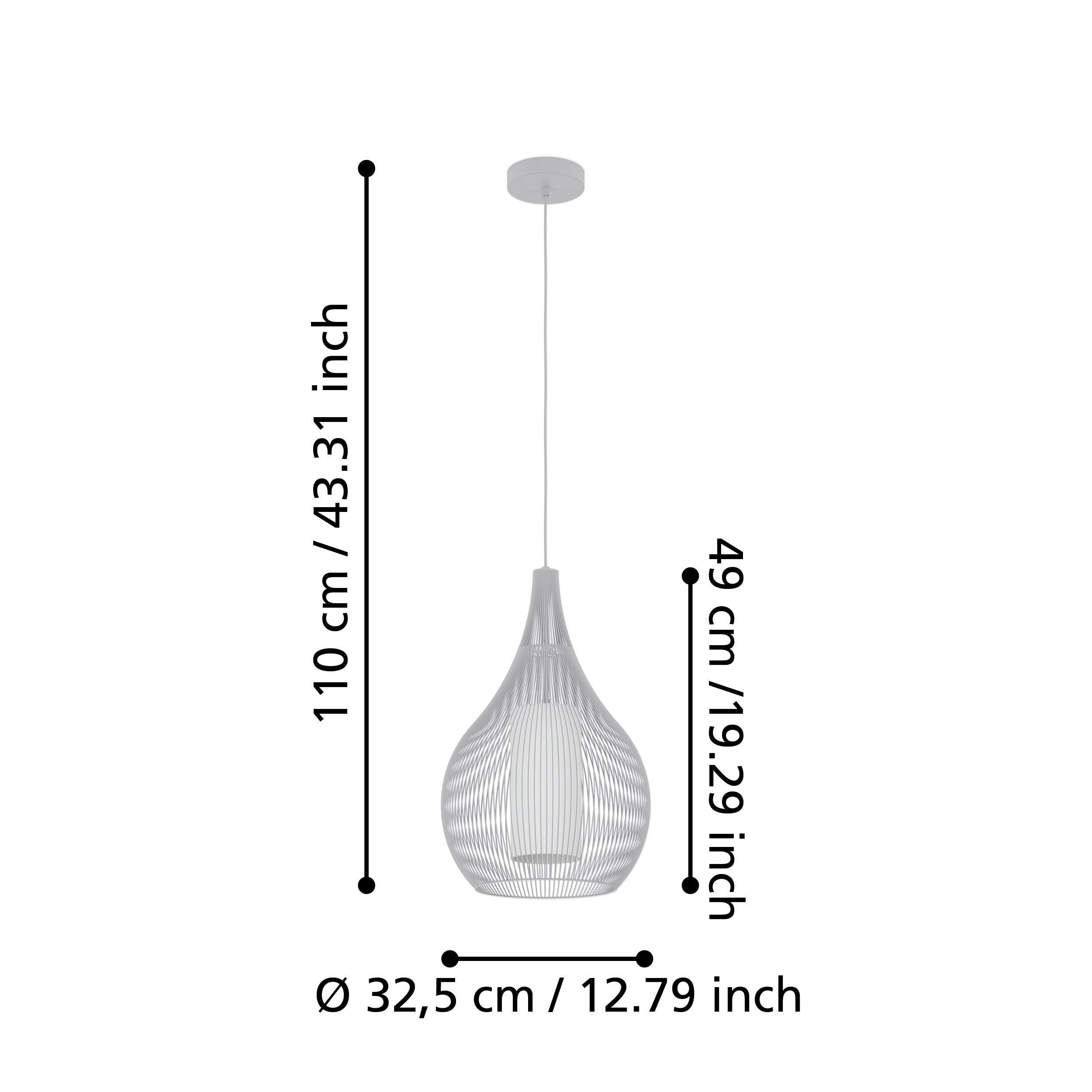 Suspension métal blanc RAZONI 1 E27 1X40W