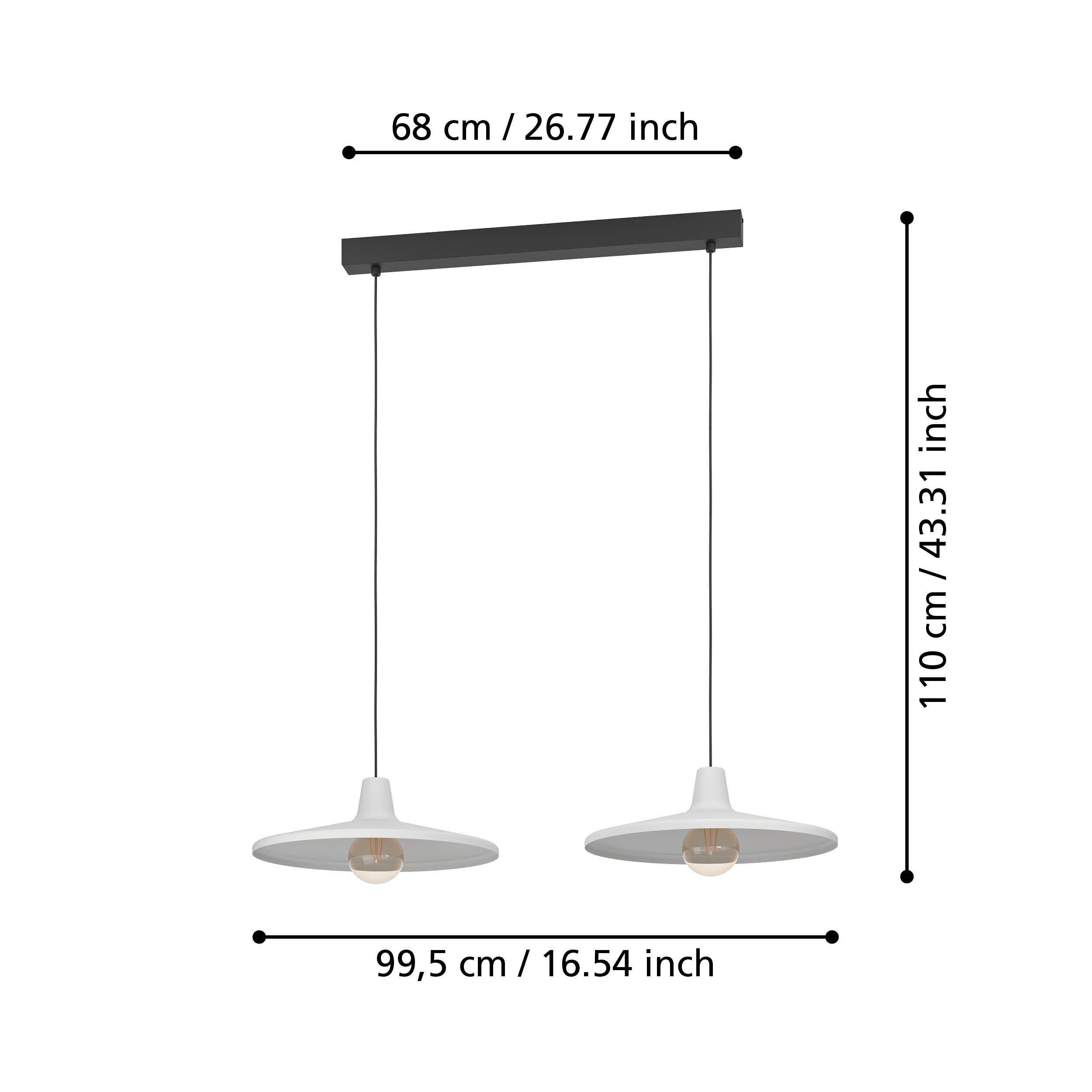 Suspension métal gris MINIERE E27 2X40W