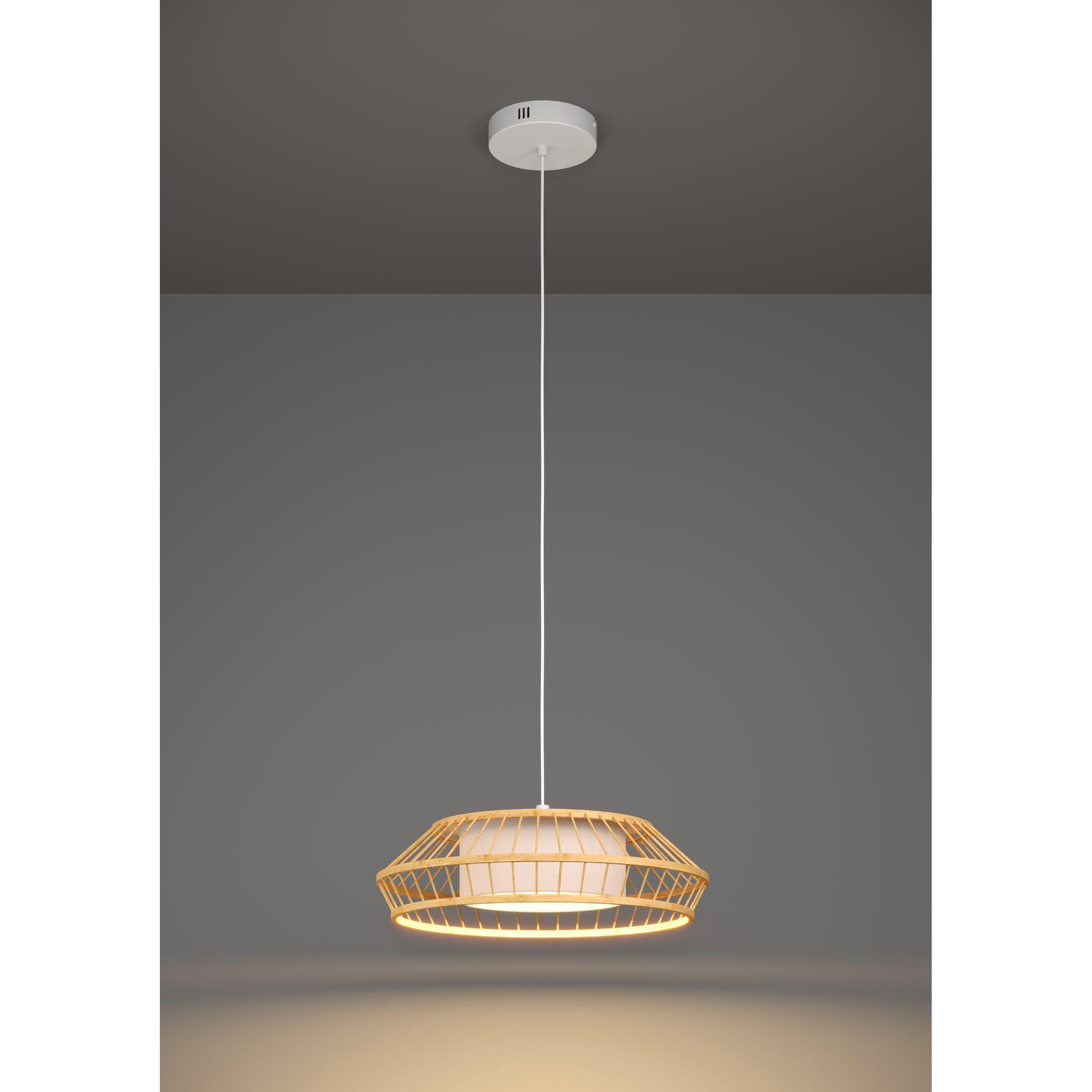 Suspension en bois naturel YUKU-Z led intégrée 22W