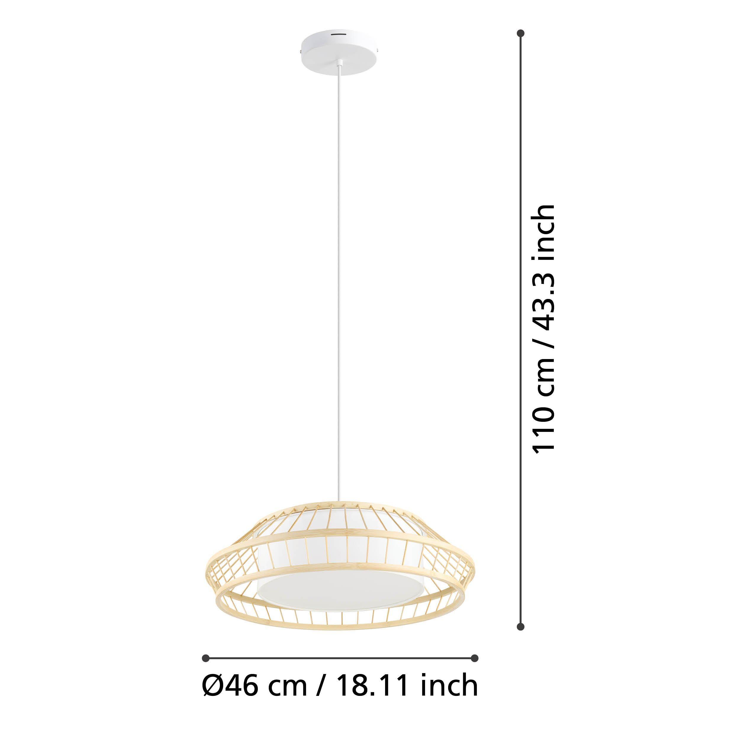 Suspension dimmable LED YUKU-Z en bois naturel D46,5cm