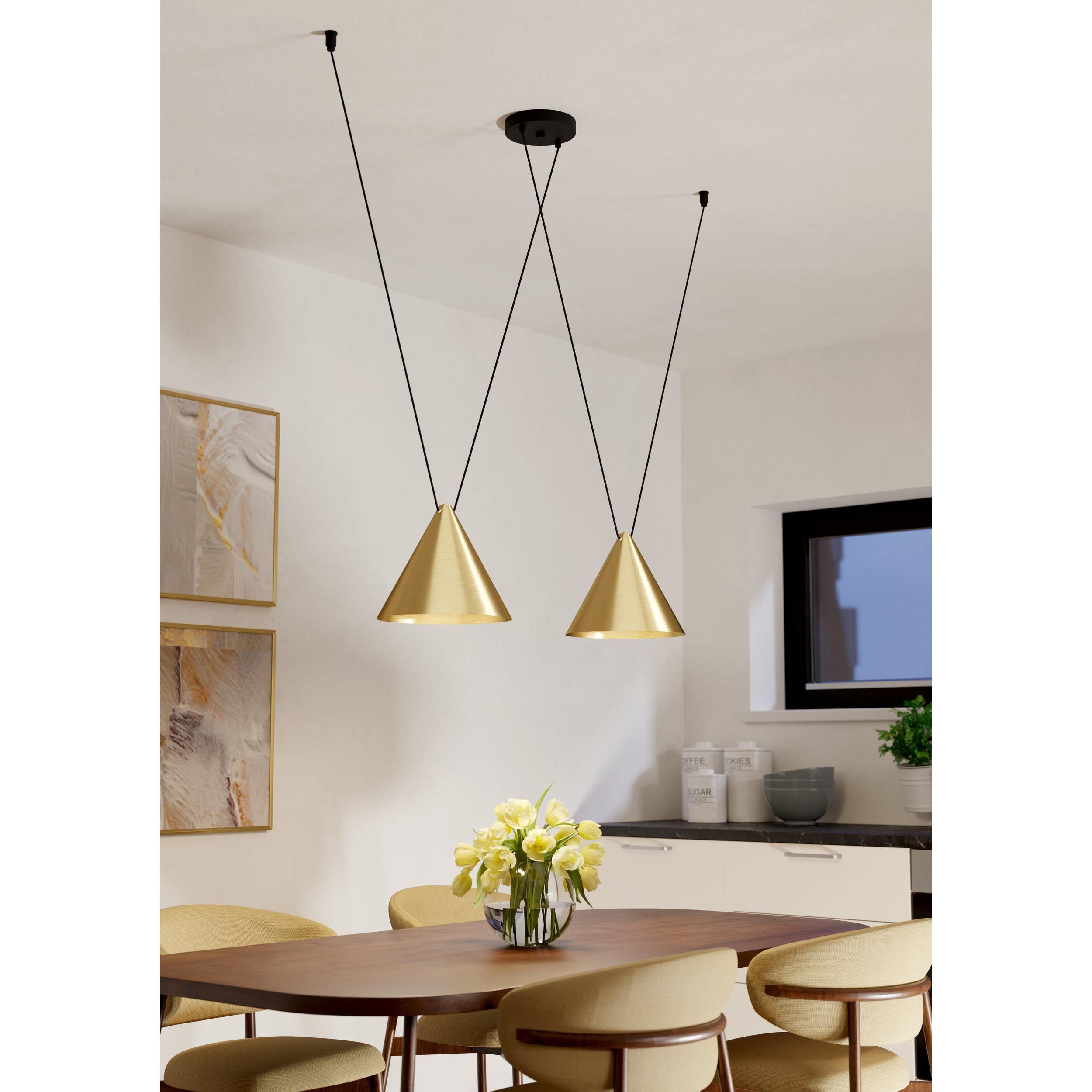 Suspension métal laiton NARICES 1 E27 2X40W