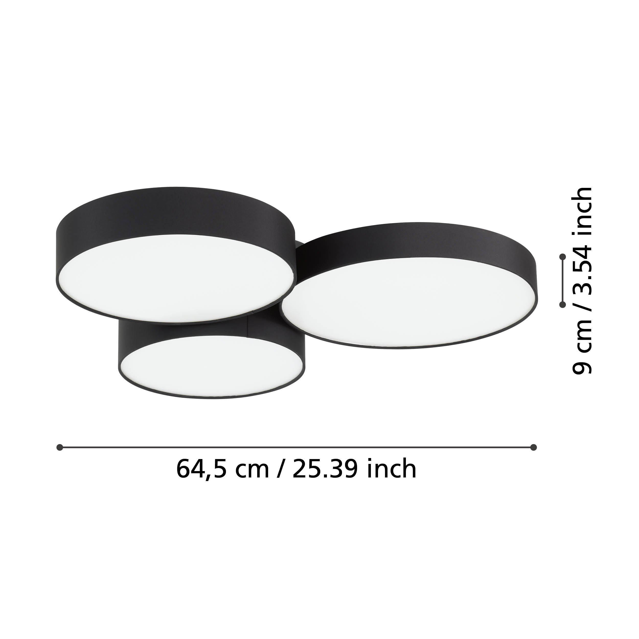 Plafonnier plastique noir BARBANO-Z LED INT 3X7,5W