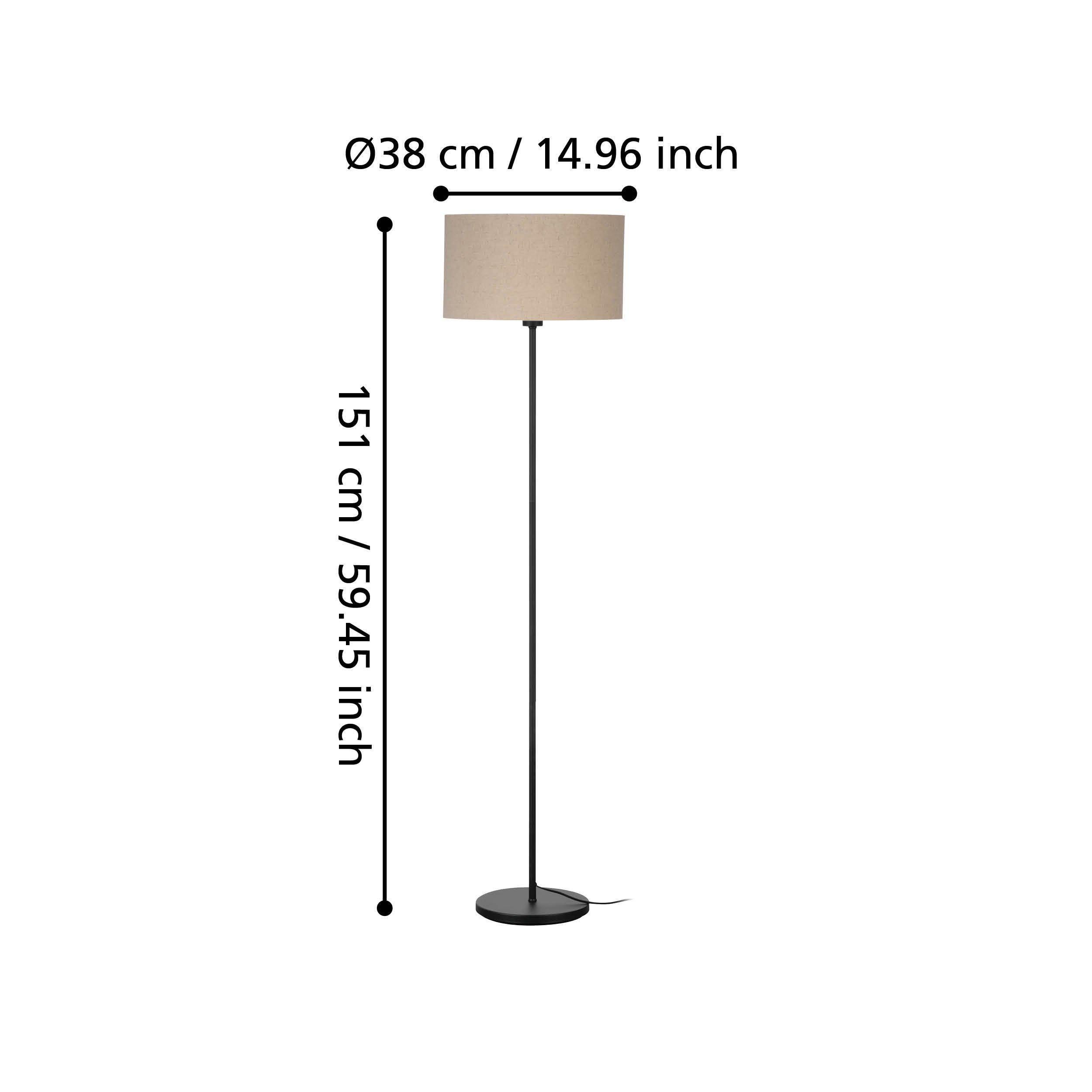 Lampadaire tissu naturel FENIGLIA E27 1X40W