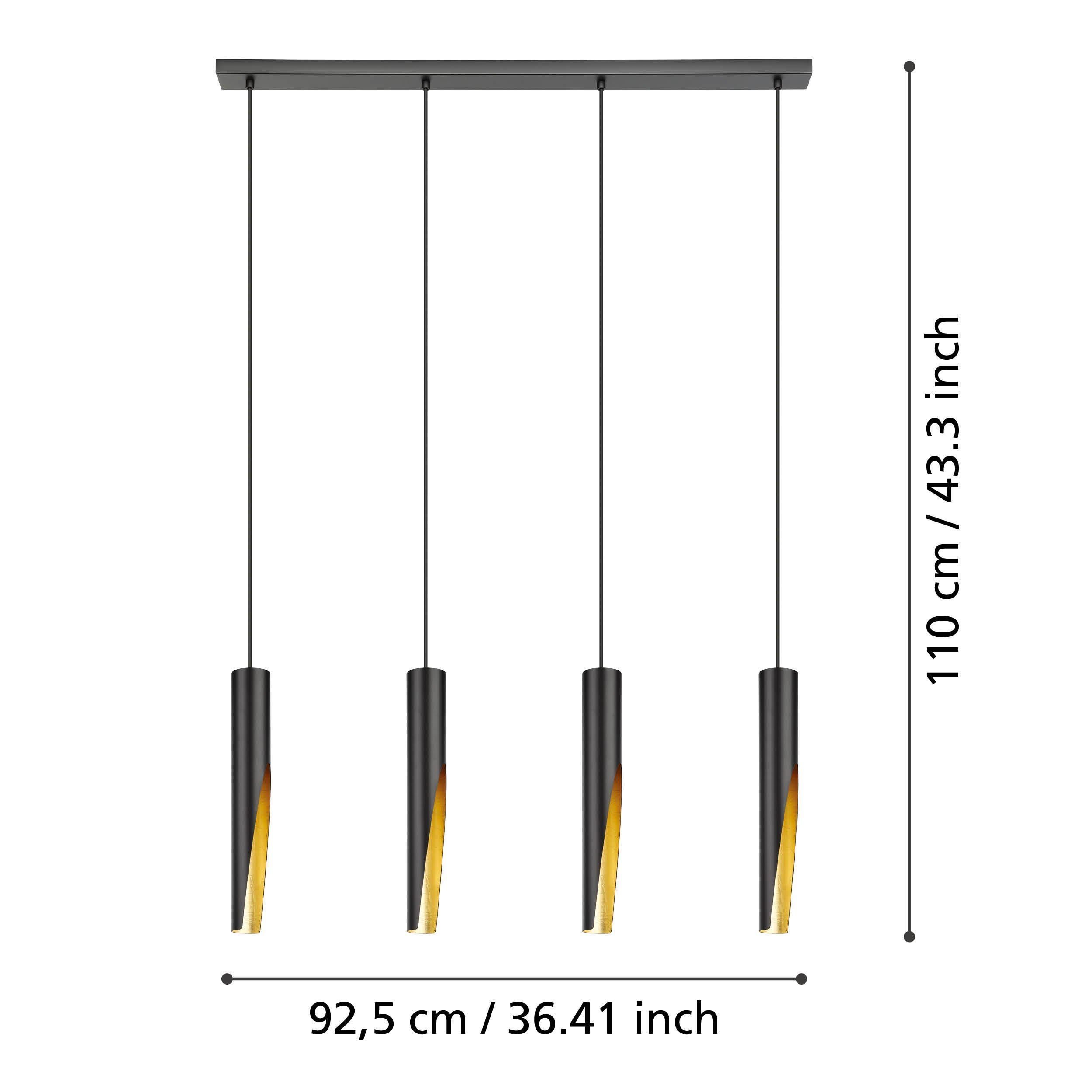 Suspension métal noir BARBOTTO GU10 4X4,5W