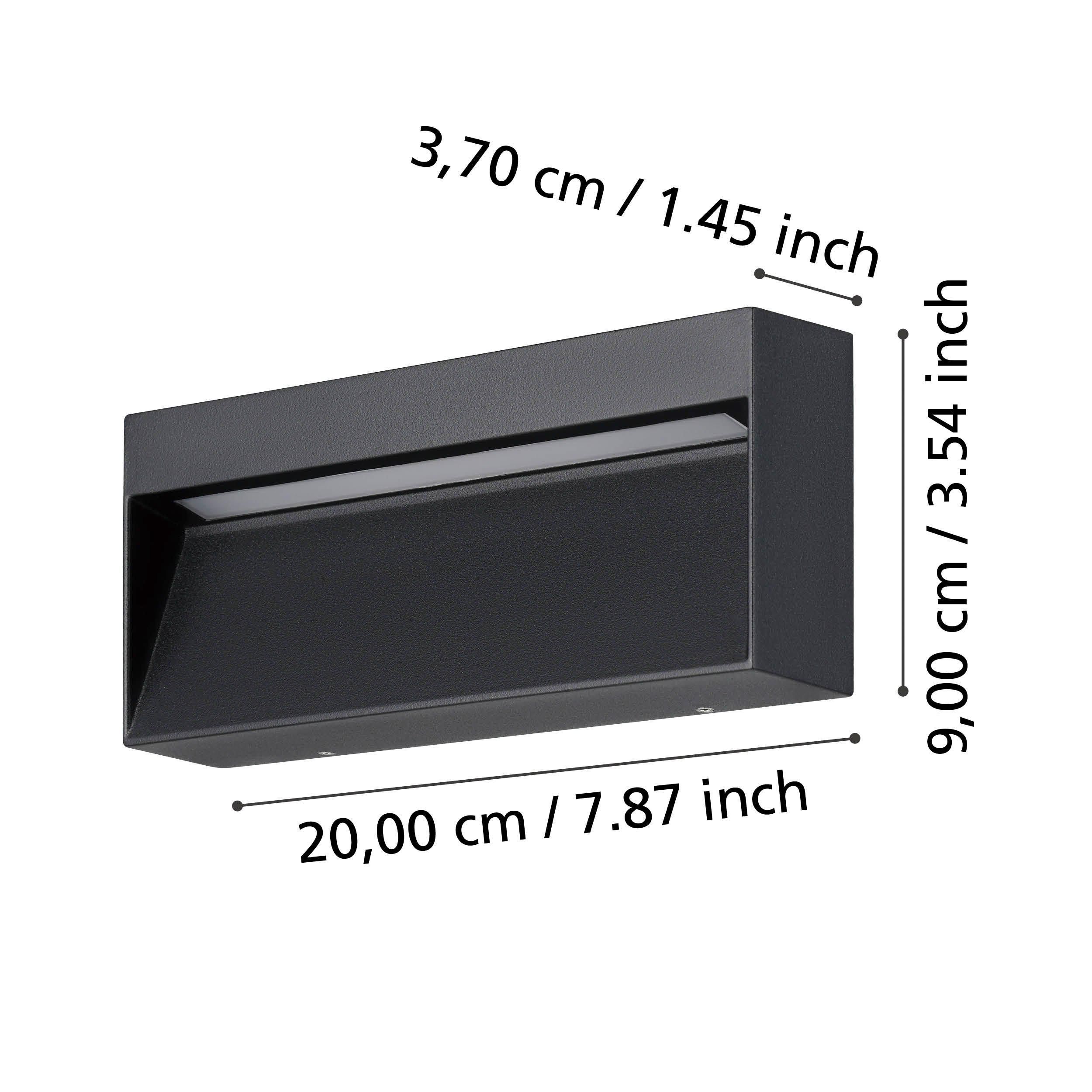 Applique extérieure métal noir MARUGGIO H9CM LED INT 1X4,8W