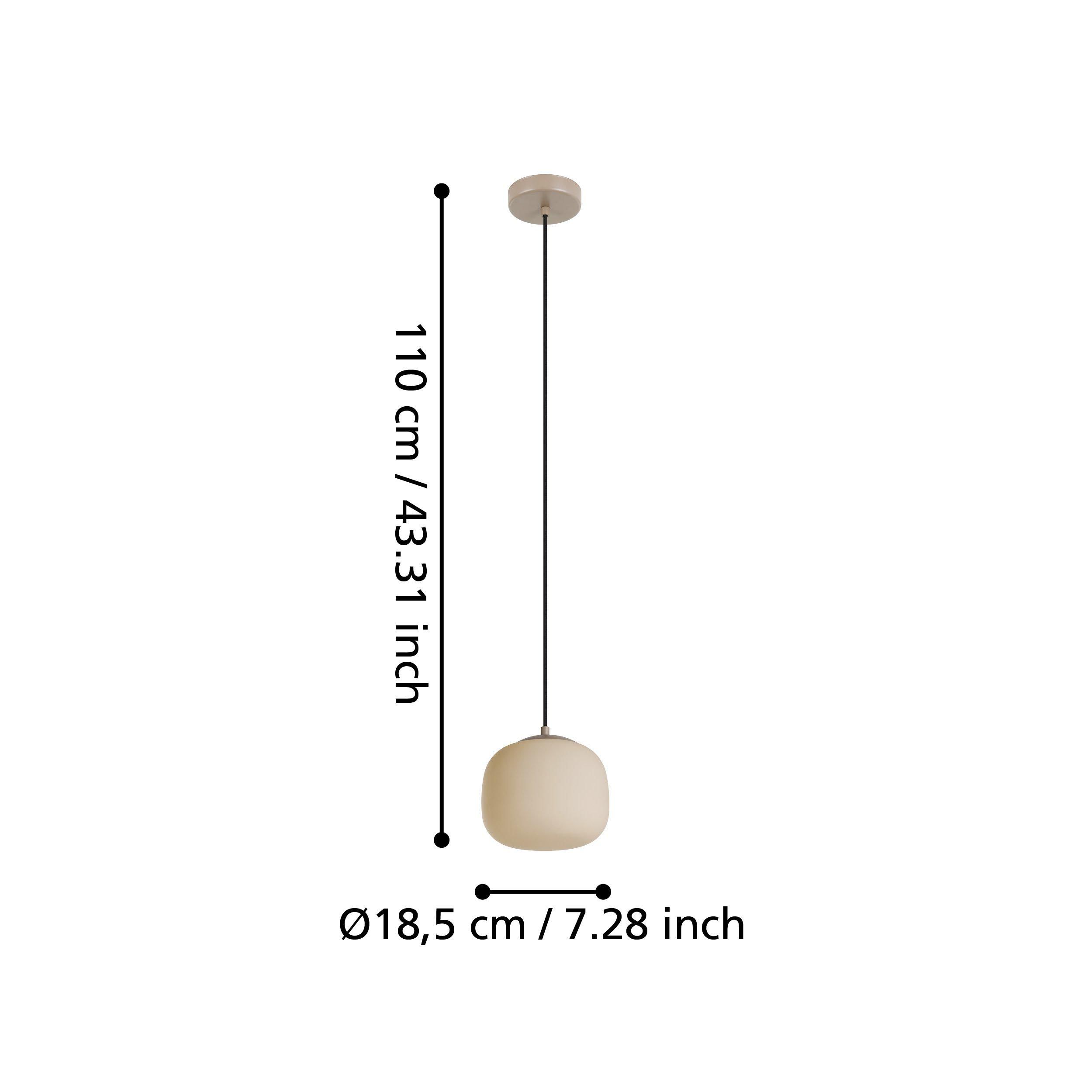 Suspension verre taupe COMINIO E27 1X40W