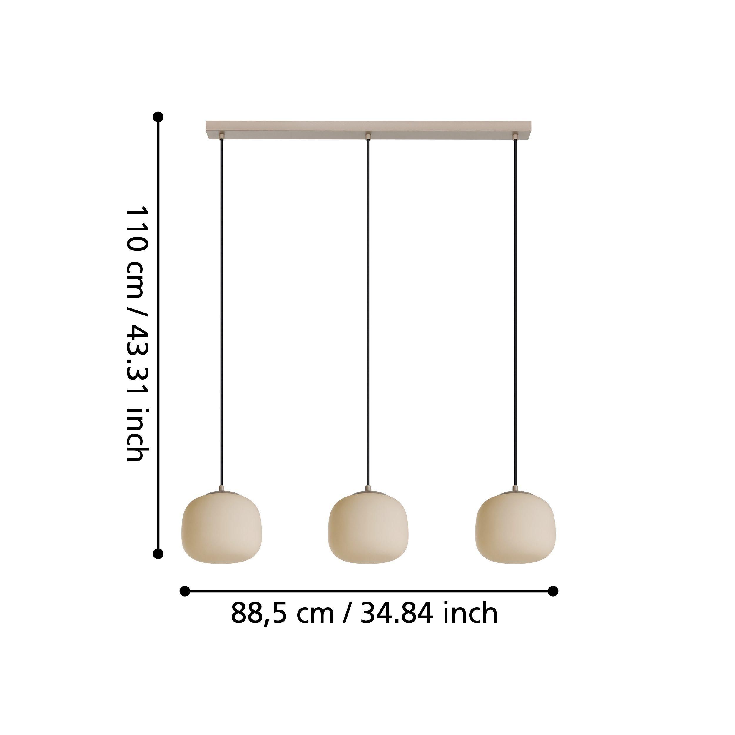 Suspension verre taupe COMINIO E27 3X40W