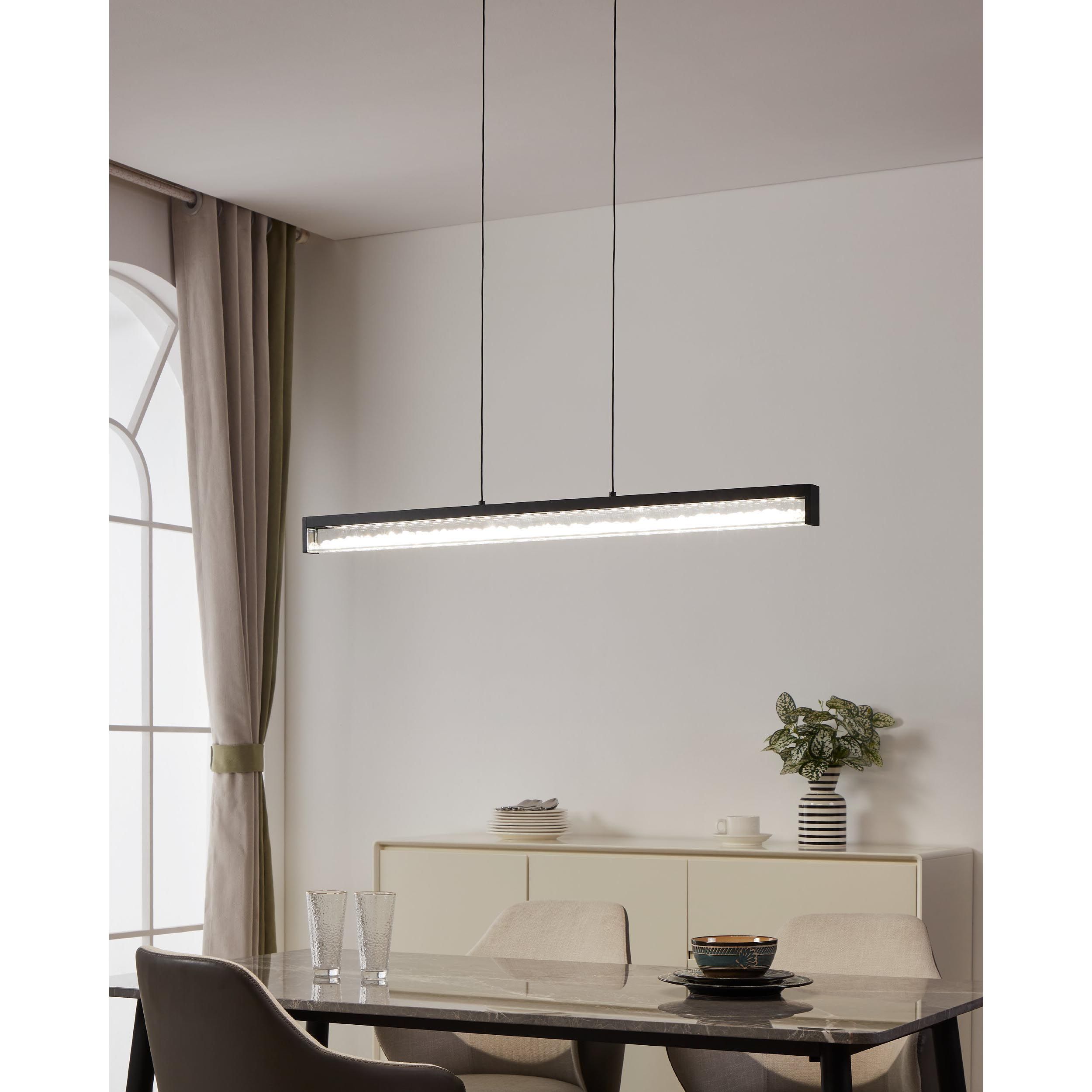 Suspension LED CARDITO 1 Métal noir L100cm