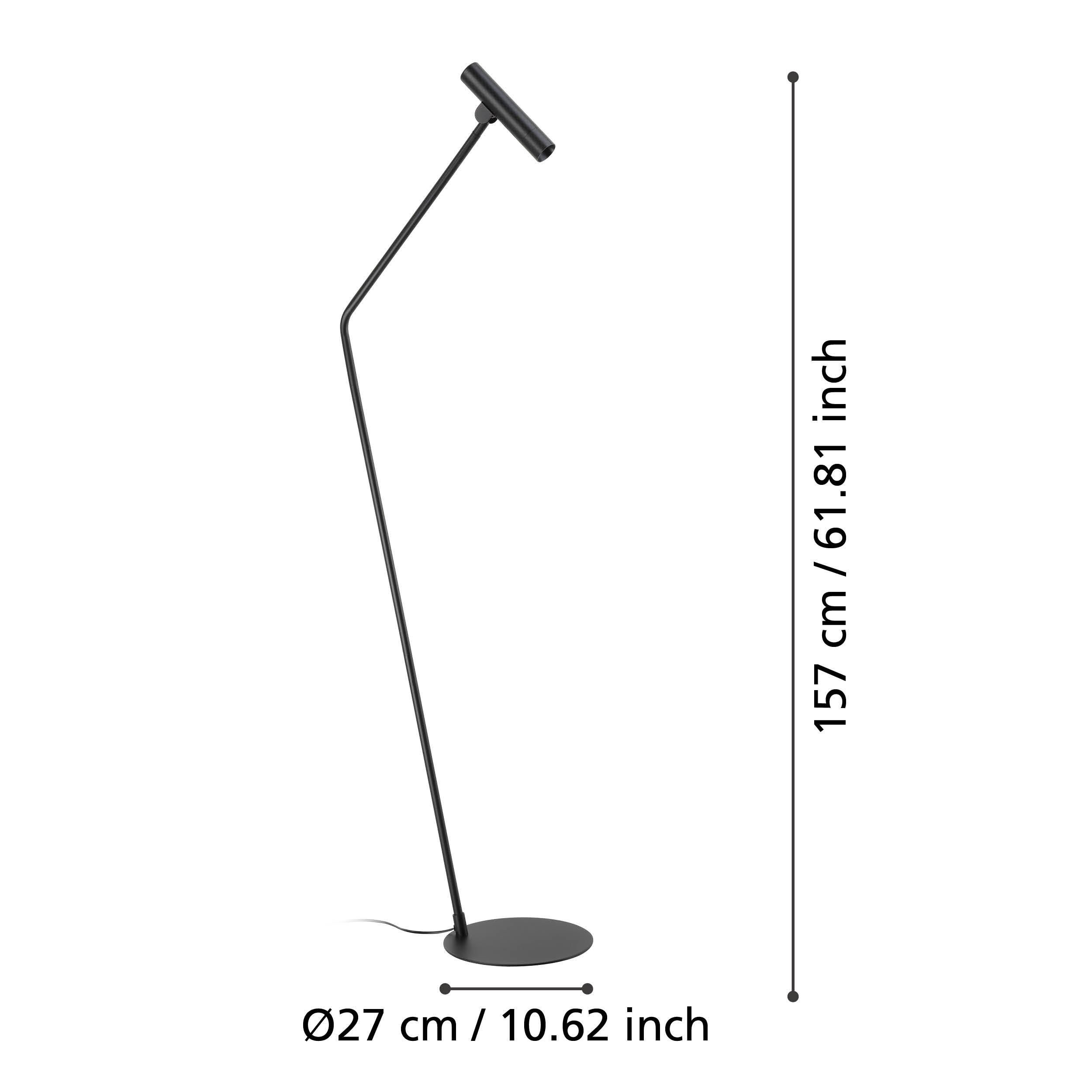 Lampadaire métal noir ALMUDAINA LED INT 1X5W