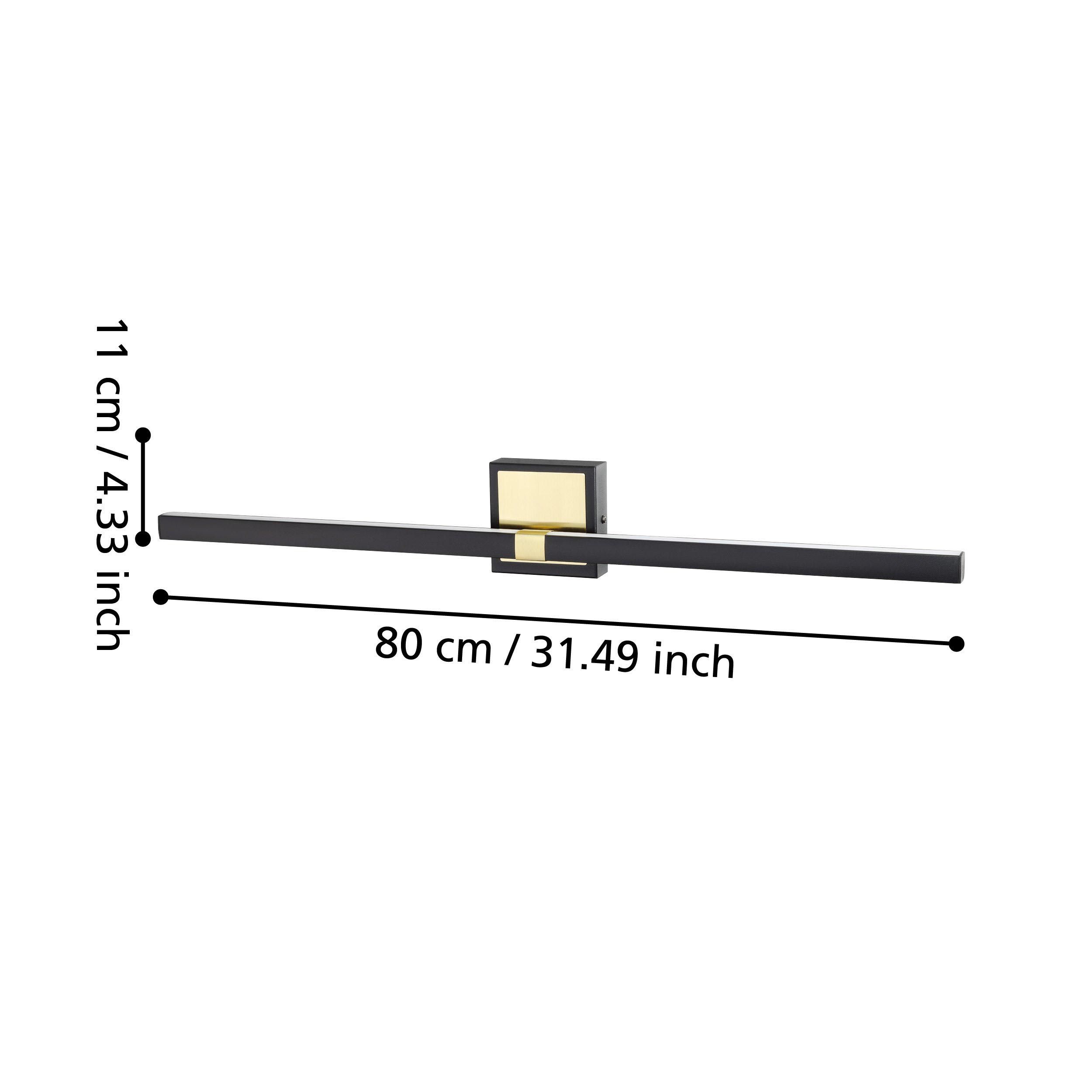 Applique de tete de lit métal noir PEGUERA LED INT 1X17,5W