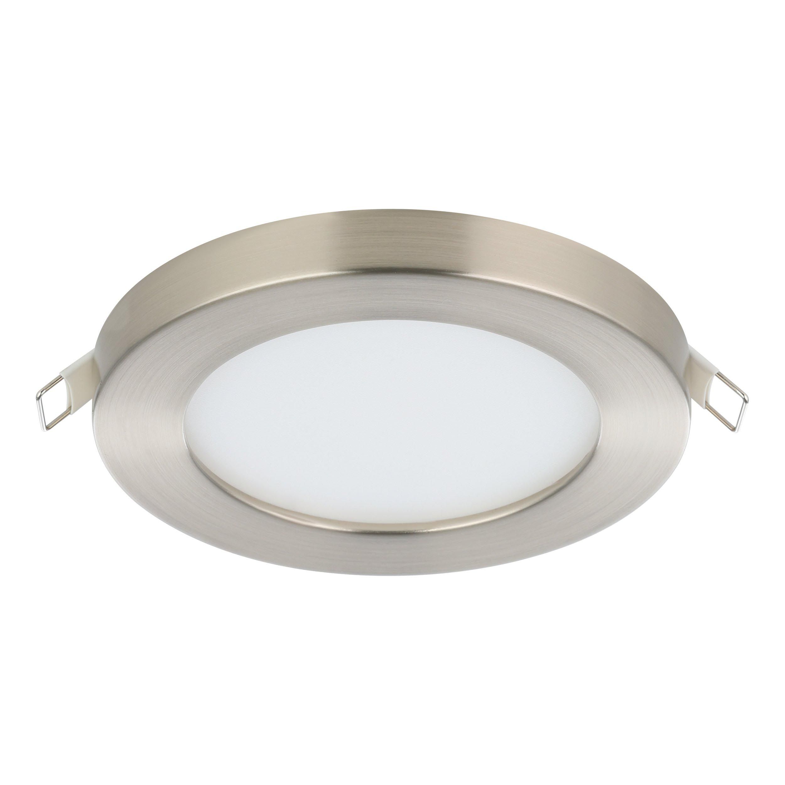 Spot encastré extérieur en aluminium couleur nickel FUEVA FLEX led intégré 5,5W D11,7cm