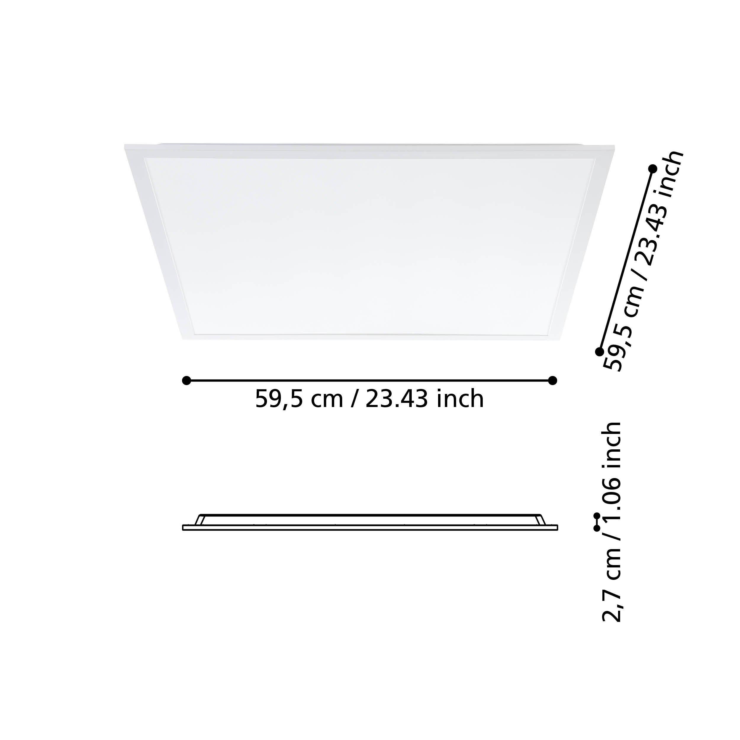 plafonnier plastique blanc RABASSA D59,5CM LED INT 1X34,5W