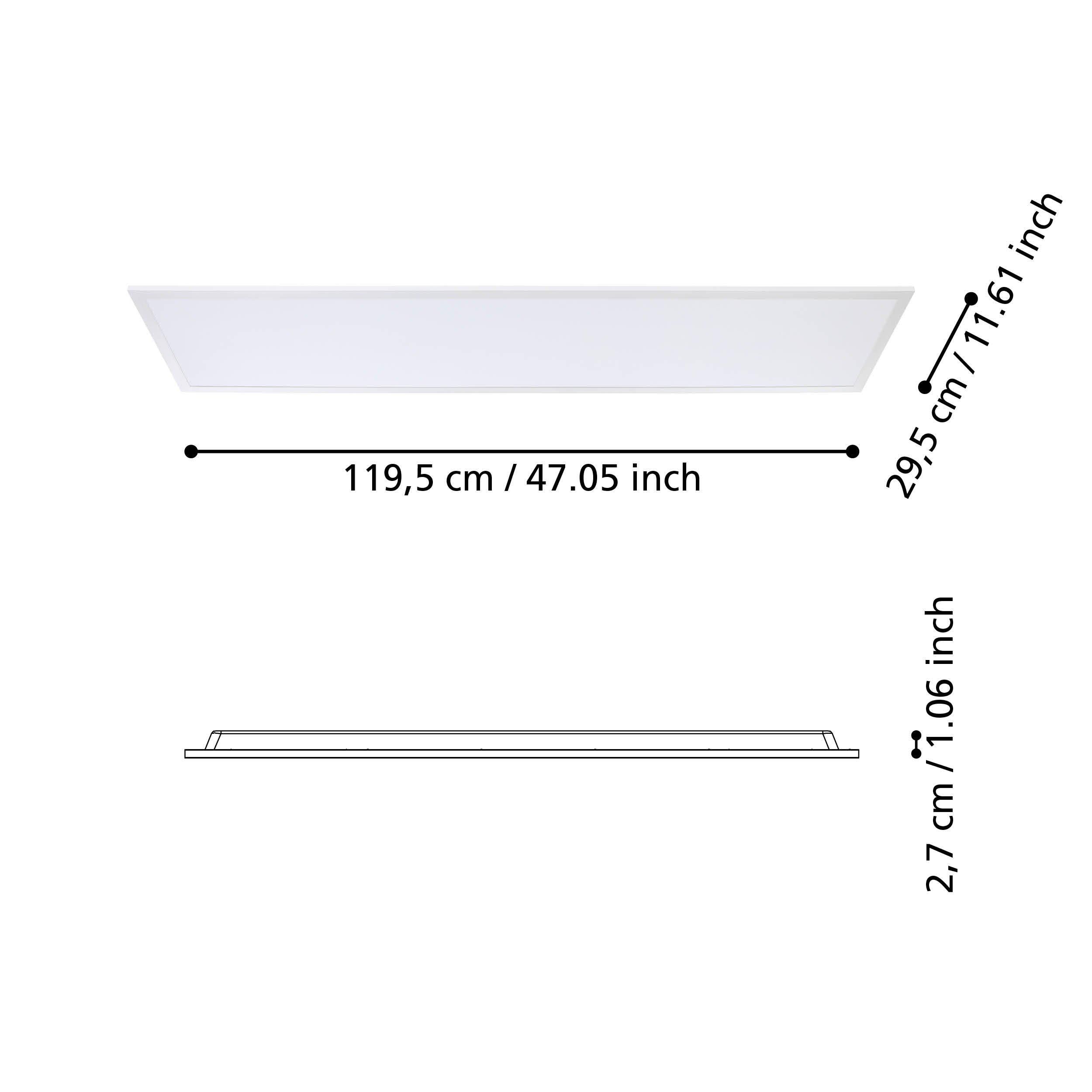 Lustre et plafonnier extérieur plastique blanc RABASSA D119,5CM LED INT 1X34,5W