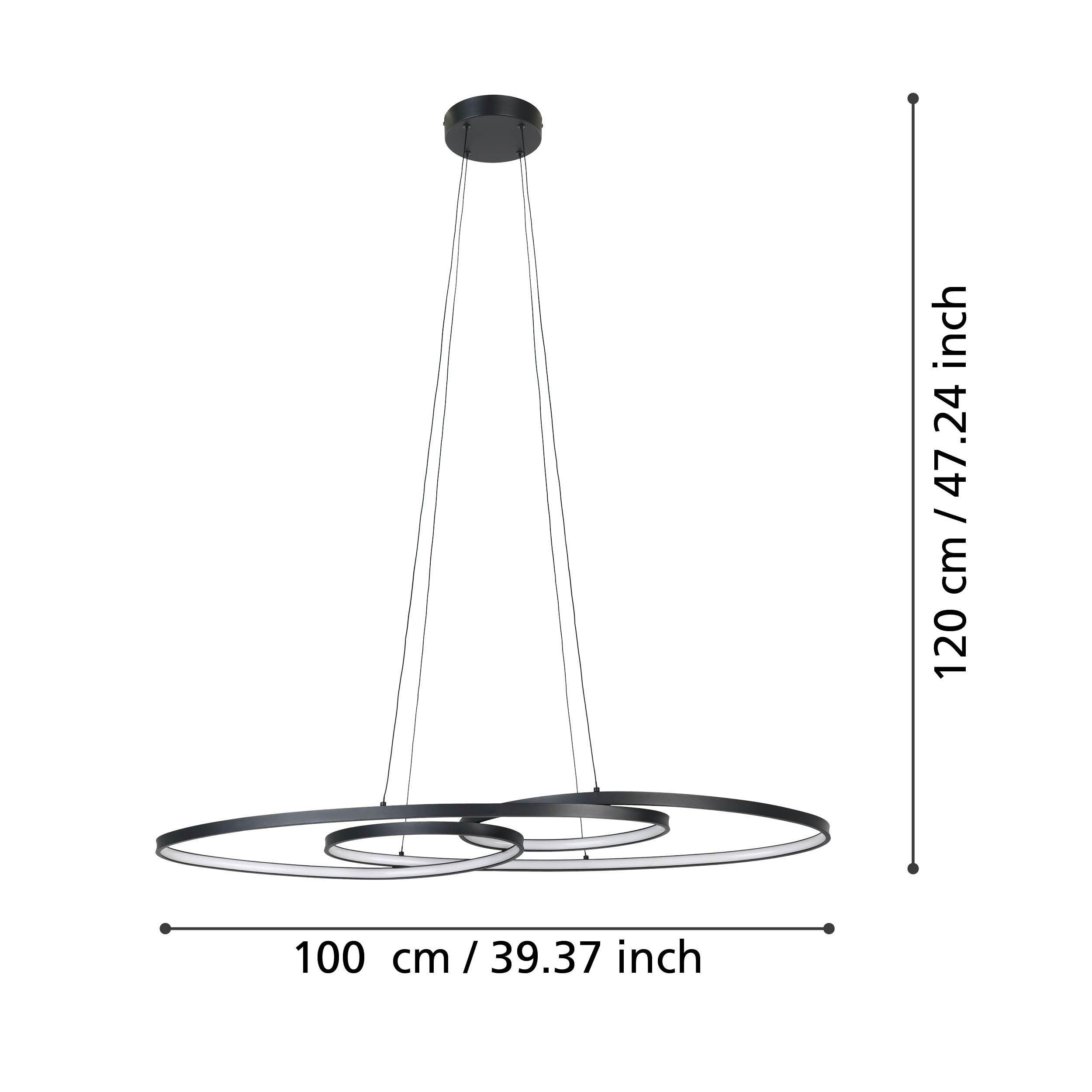 Suspension métal noir GIANELLA LED INT 1X38W