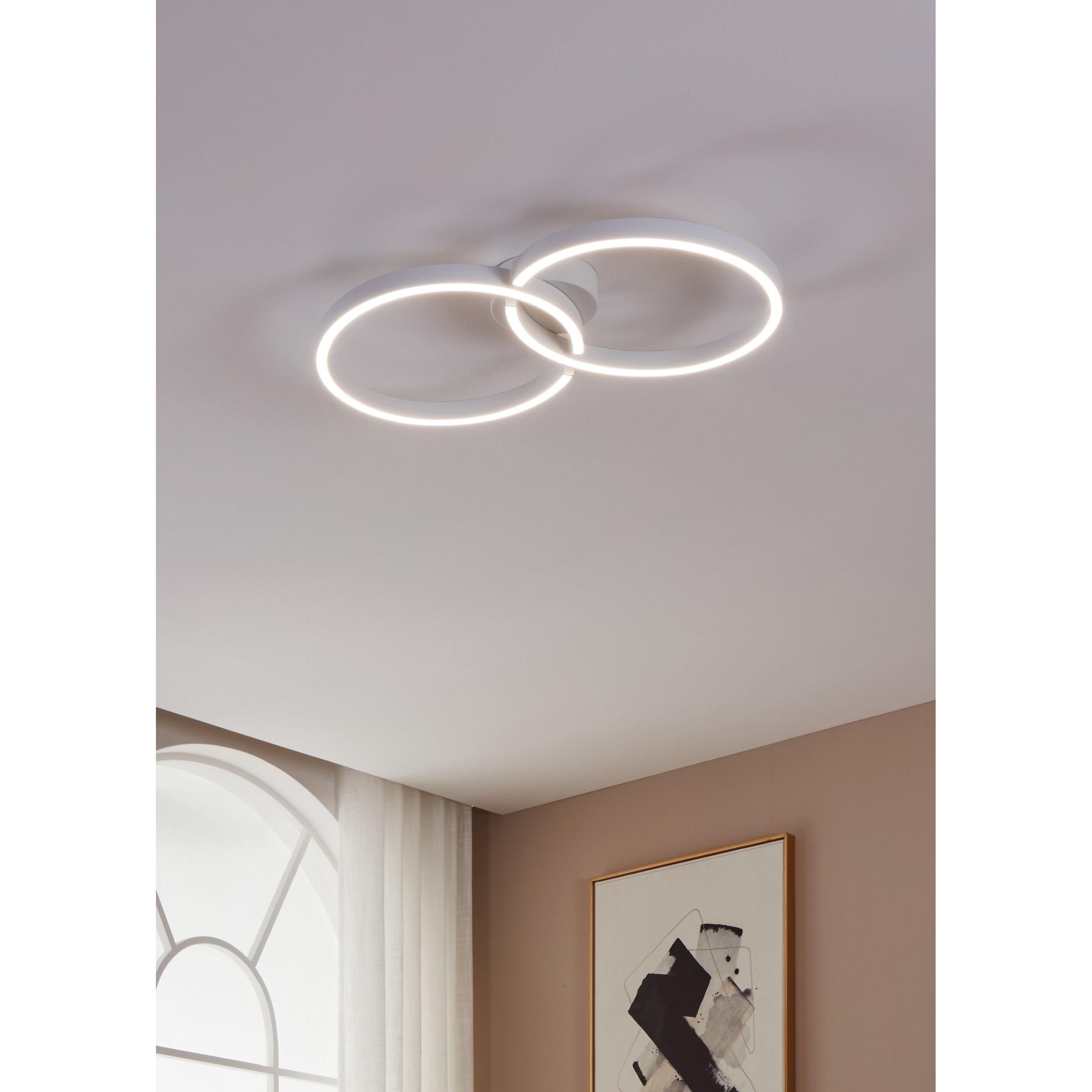 Plafonnier en  métal blanc AMANDOLO LED INT 2X19,5W