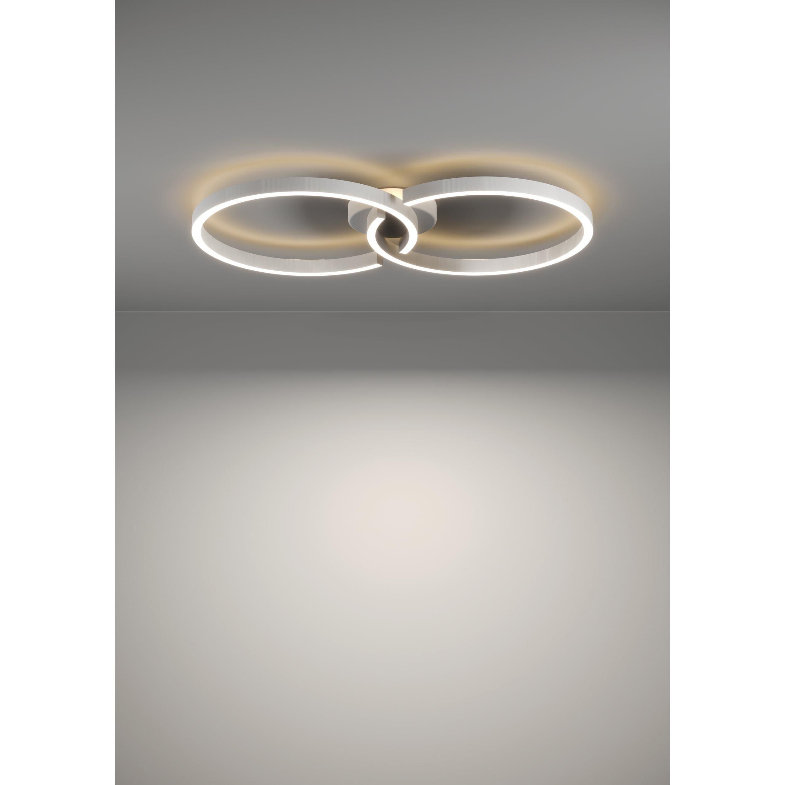 Plafonnier en  métal blanc AMANDOLO LED INT 2X19,5W