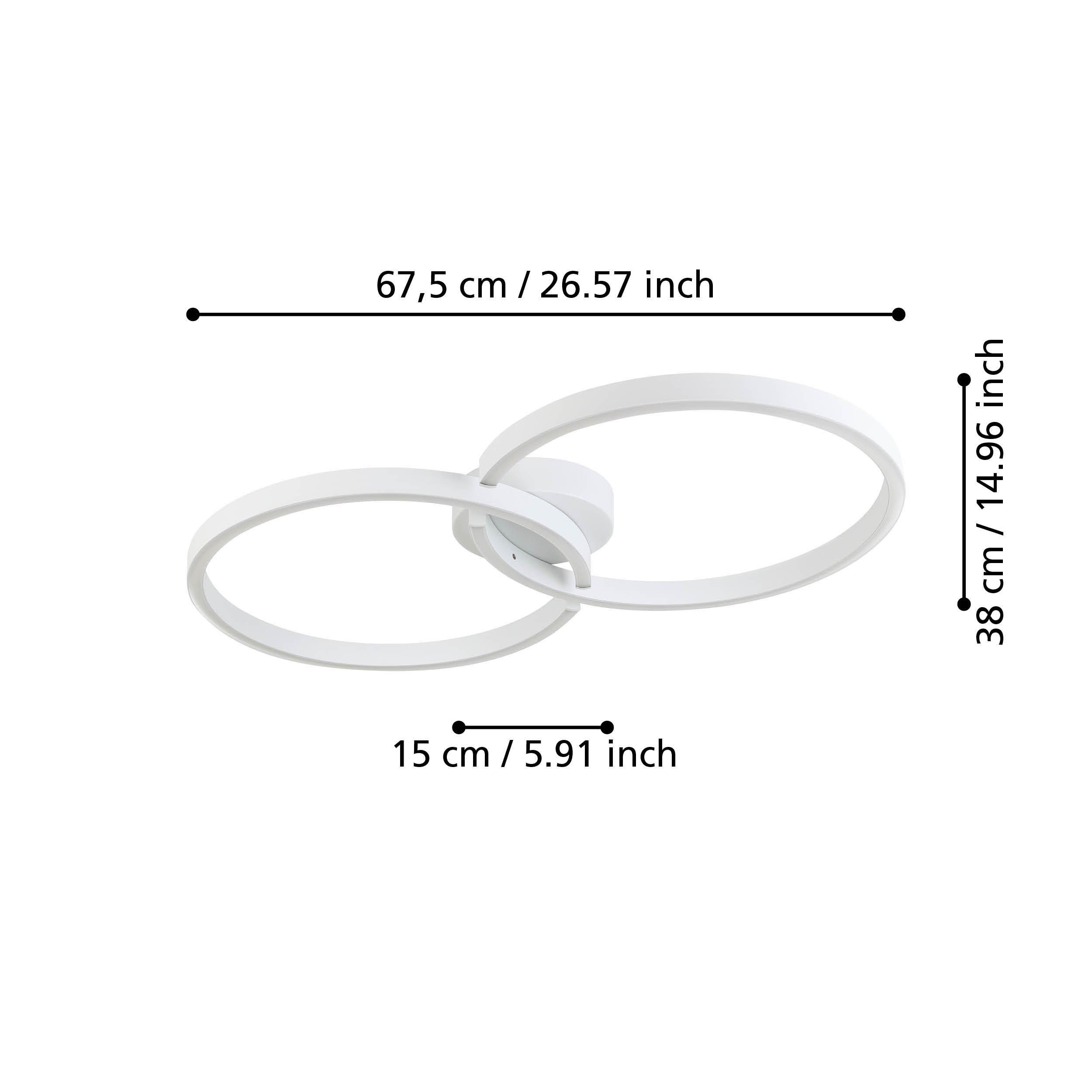 Plafonnier en  métal blanc AMANDOLO LED INT 2X19,5W