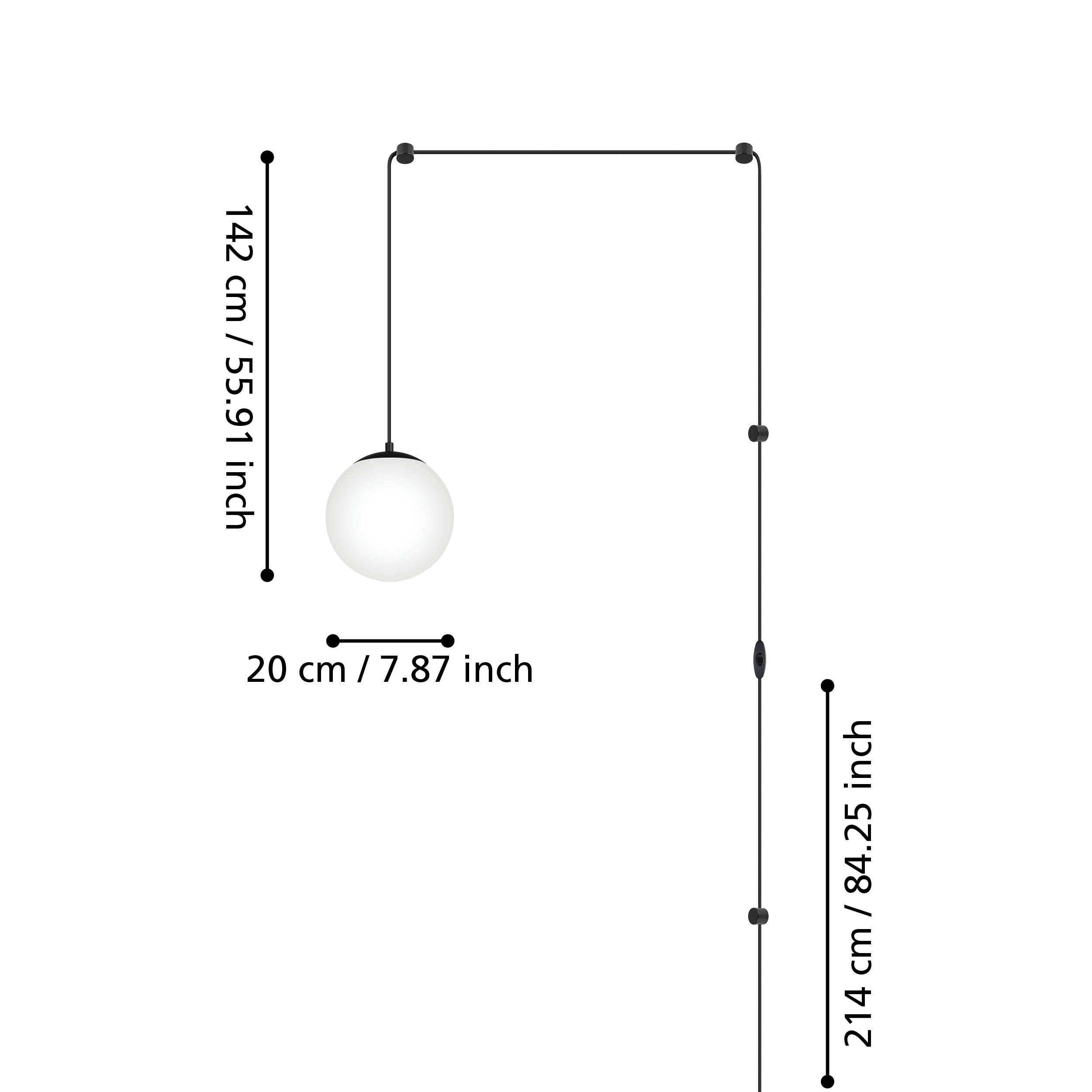 Suspension verre blanc RONDO 3 E27 1X40W