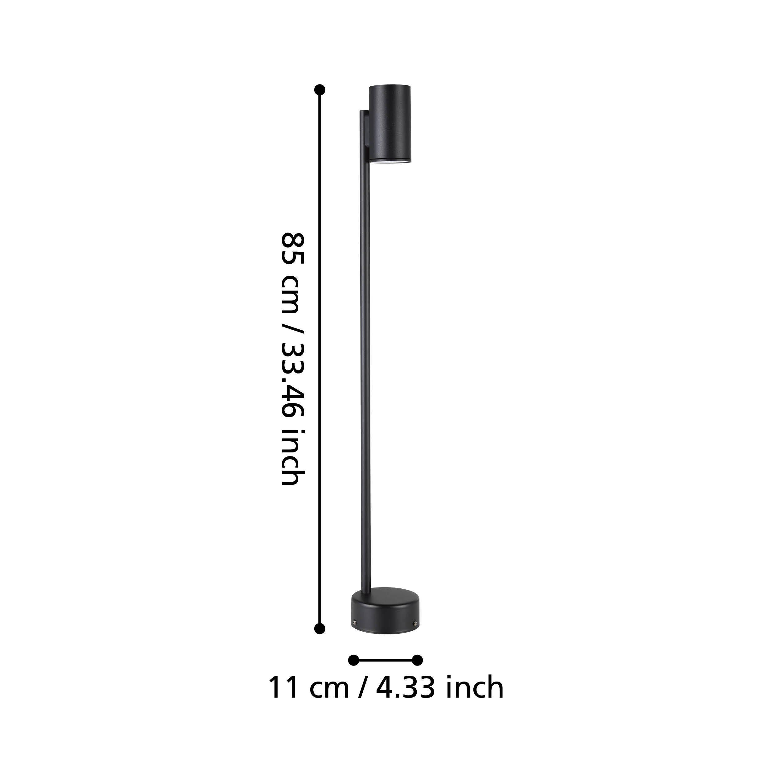 Lampadaire extérieur métal noir IZZALINI GU10 1X2,8W