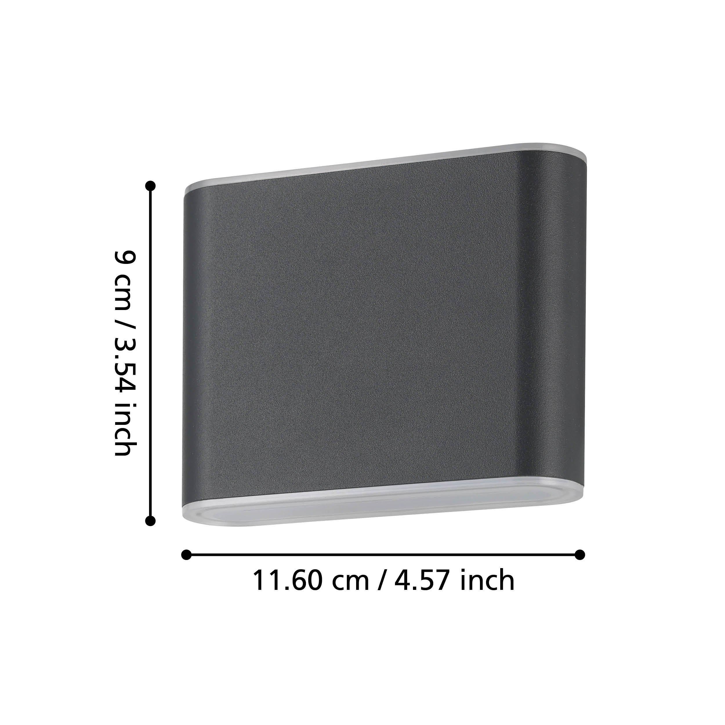 Applique extérieure métal anthracite GRUTTI LED INT 2X2,9W