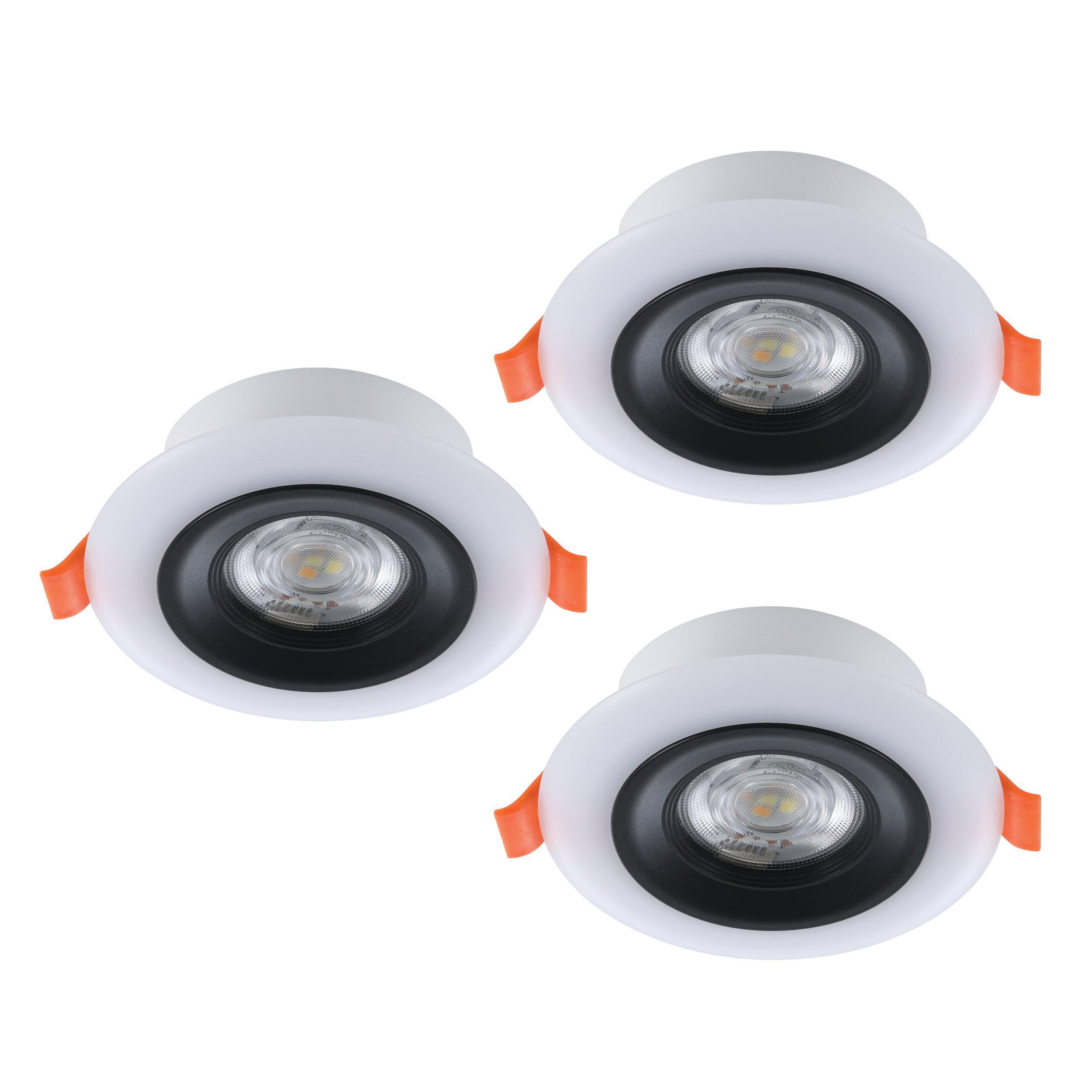 Spot à encastrer plastique blanc/noir CALONGE RGB LED INT 3X3,8W