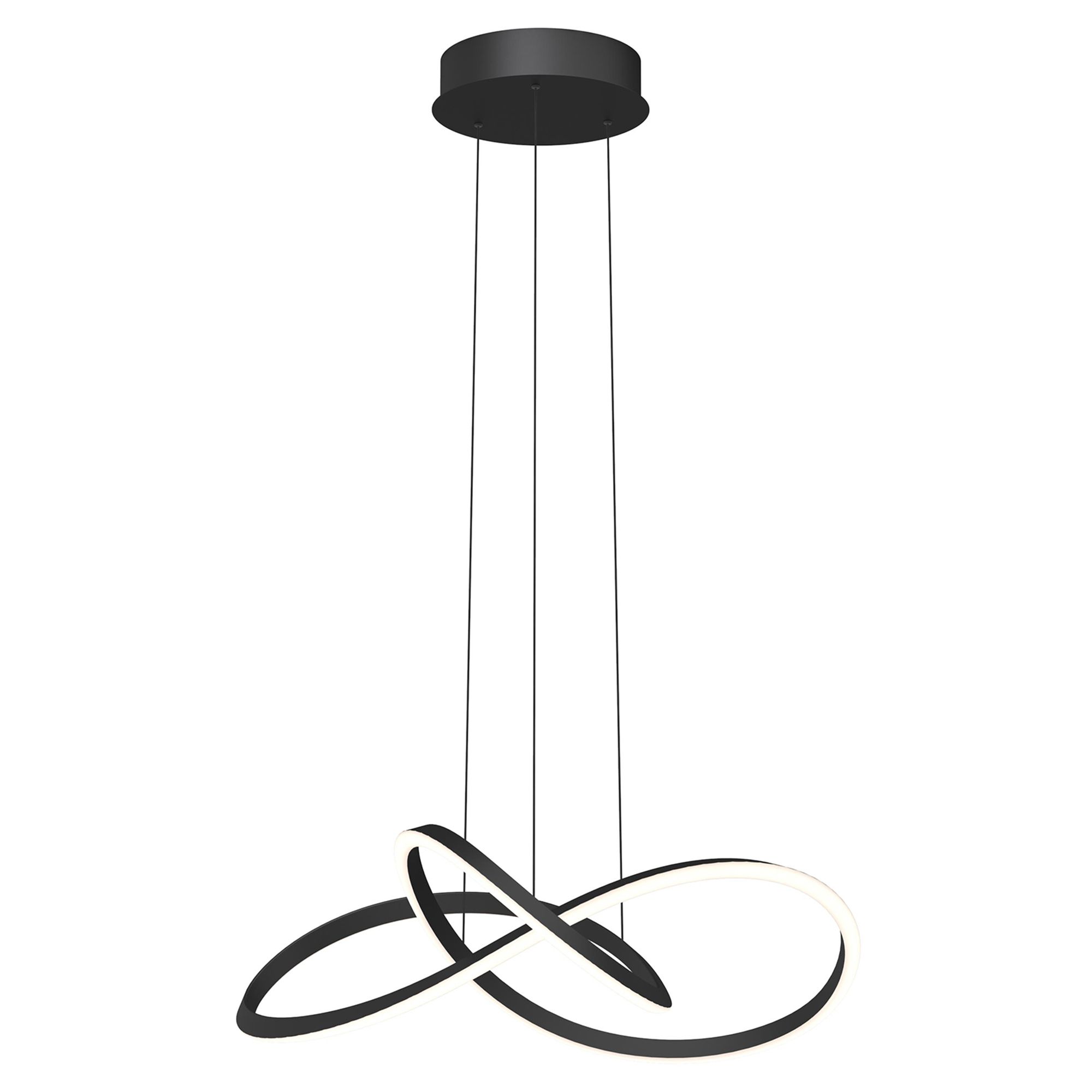 Suspension LED dimmable système monte et baisse LINDAOLA noir Ø83cm