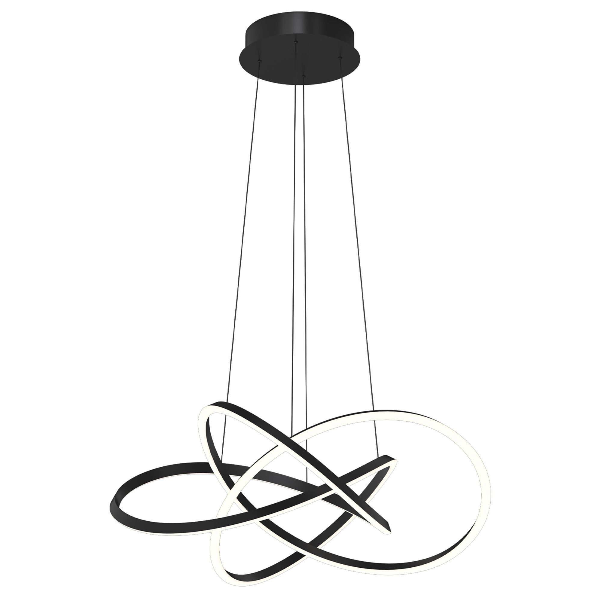 Suspension LED dimmable système monte et baisse LINDAOLA noir Ø83cm