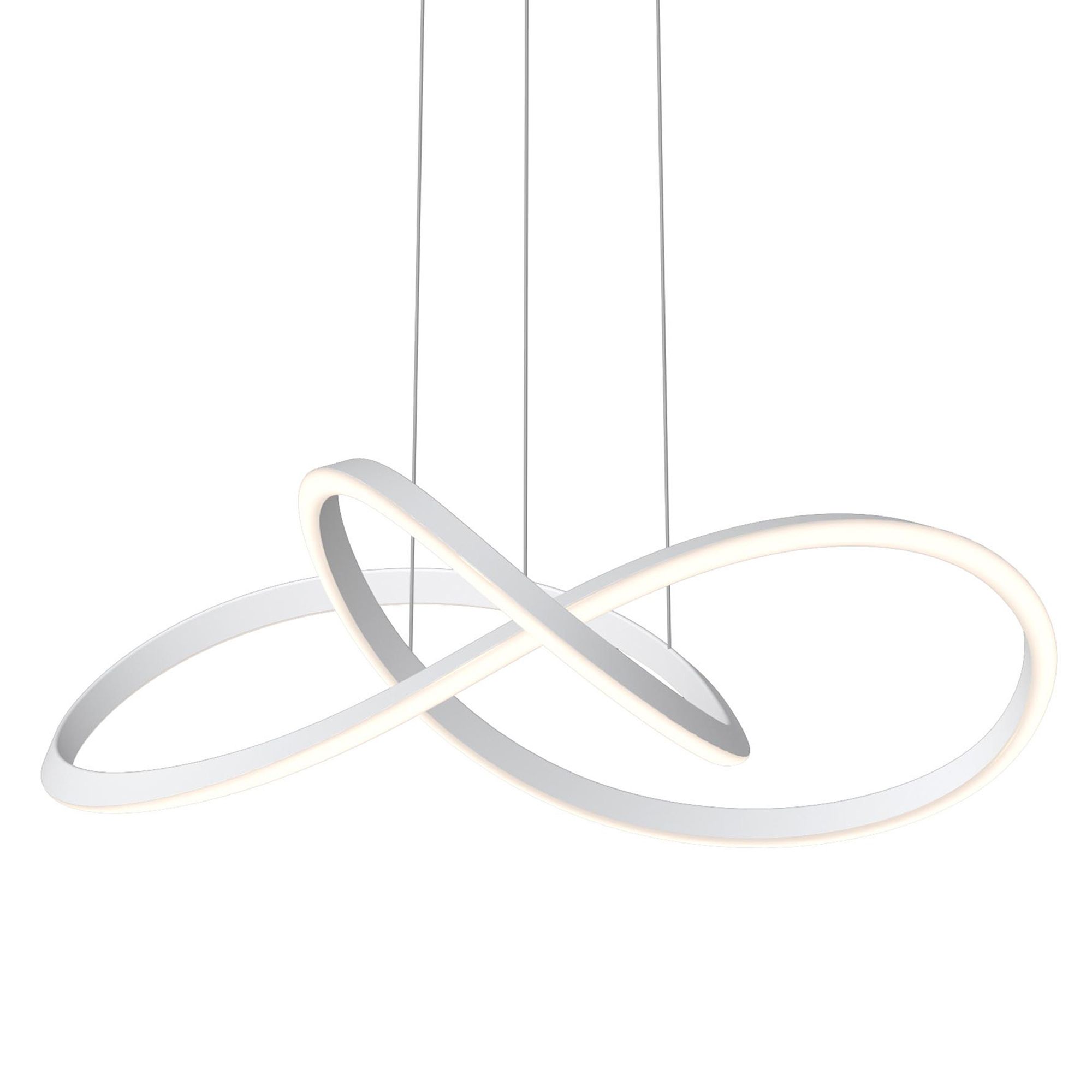 Suspension LED dimmable système monte et baisse LINDAOLA blanc Ø83cm