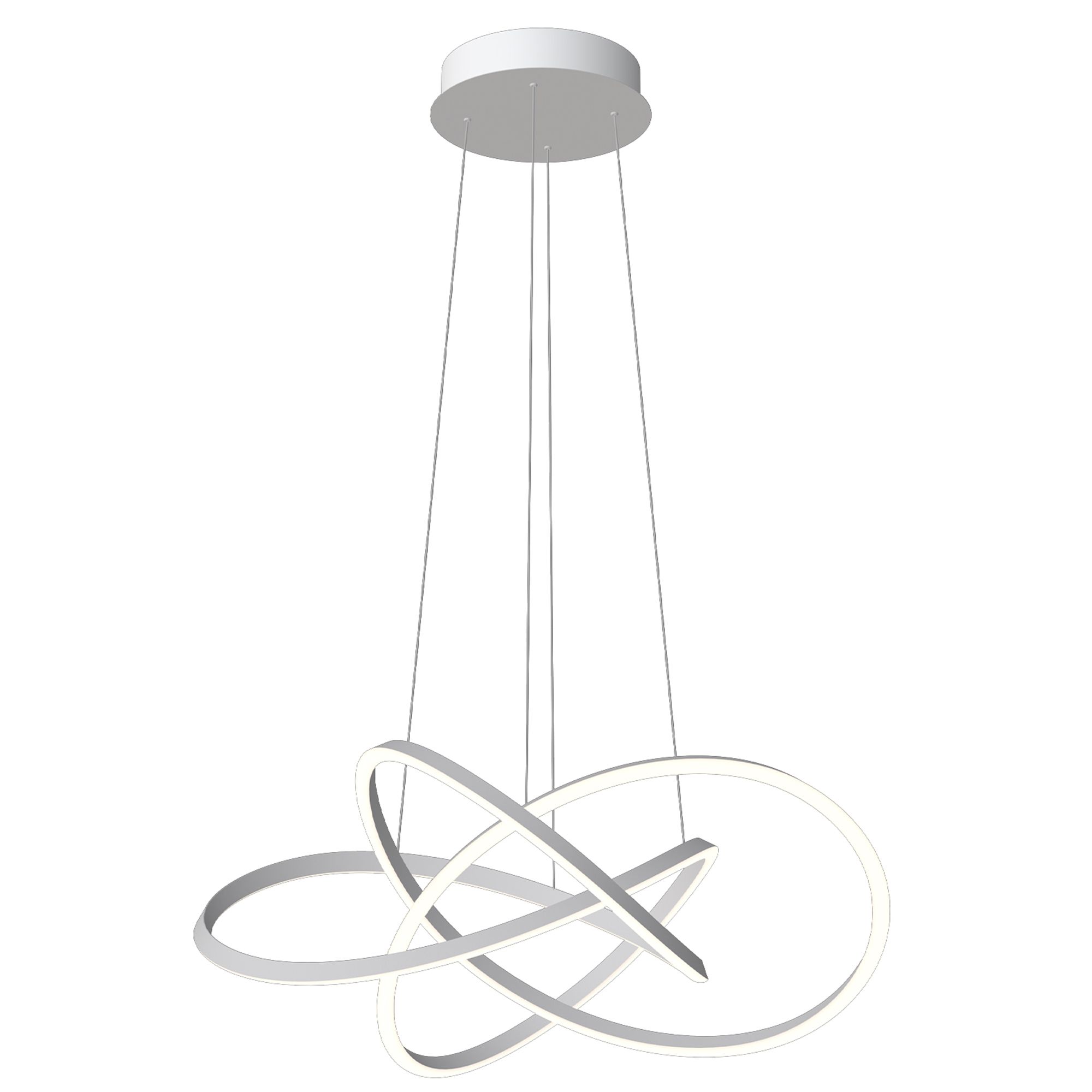 Suspension LED dimmable système monte et baisse CEGLIE blanc Ø83cm